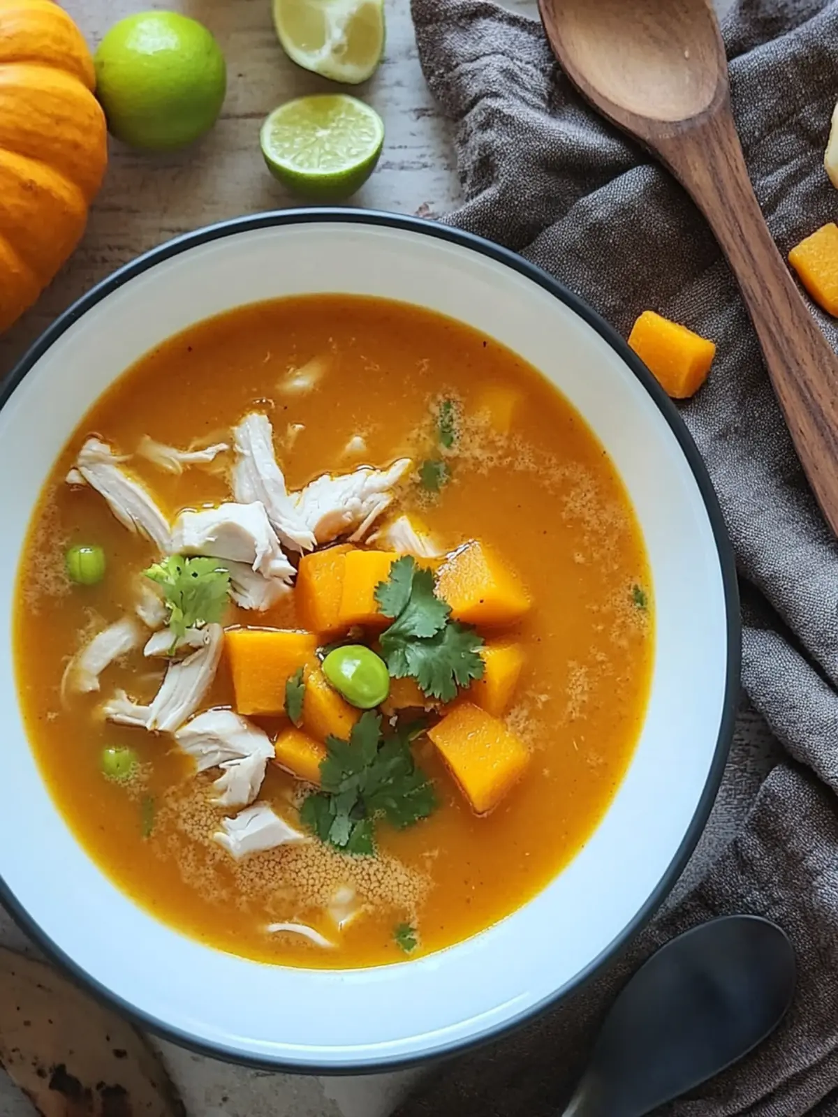 Cozy Up with Thai Red Curry Style Pumpkin, Coconut Chicken Soup 2 Thai Red Curry Style Pumpkin, Coconut and Chicken Soup