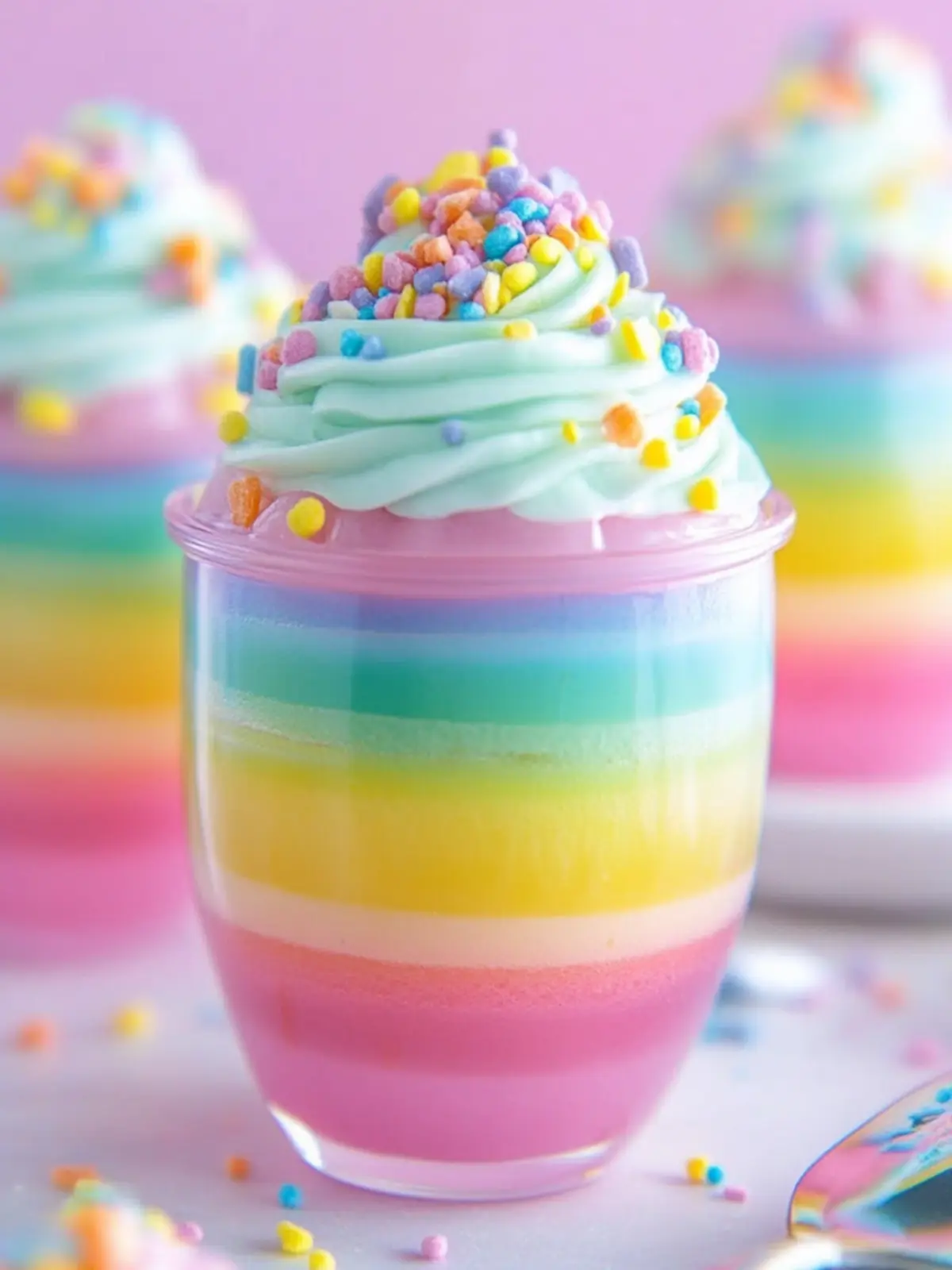 Pastel Rainbow Gelatin Cups: Fun, No-Bake Spring Delight 2 Pastel Rainbow Gelatin Cups