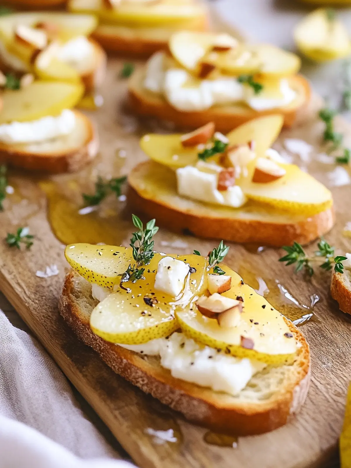 Easy Pear & Goat Cheese Crostini Appetizer with Honey Magic 5 Easy Pear & Goat Cheese Crostini Appetizer with Honey