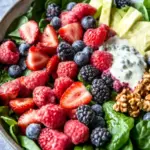 Delicious Spinach Berry Salad with Feta and Creamy Dressing 5 Spinach Berry Salad