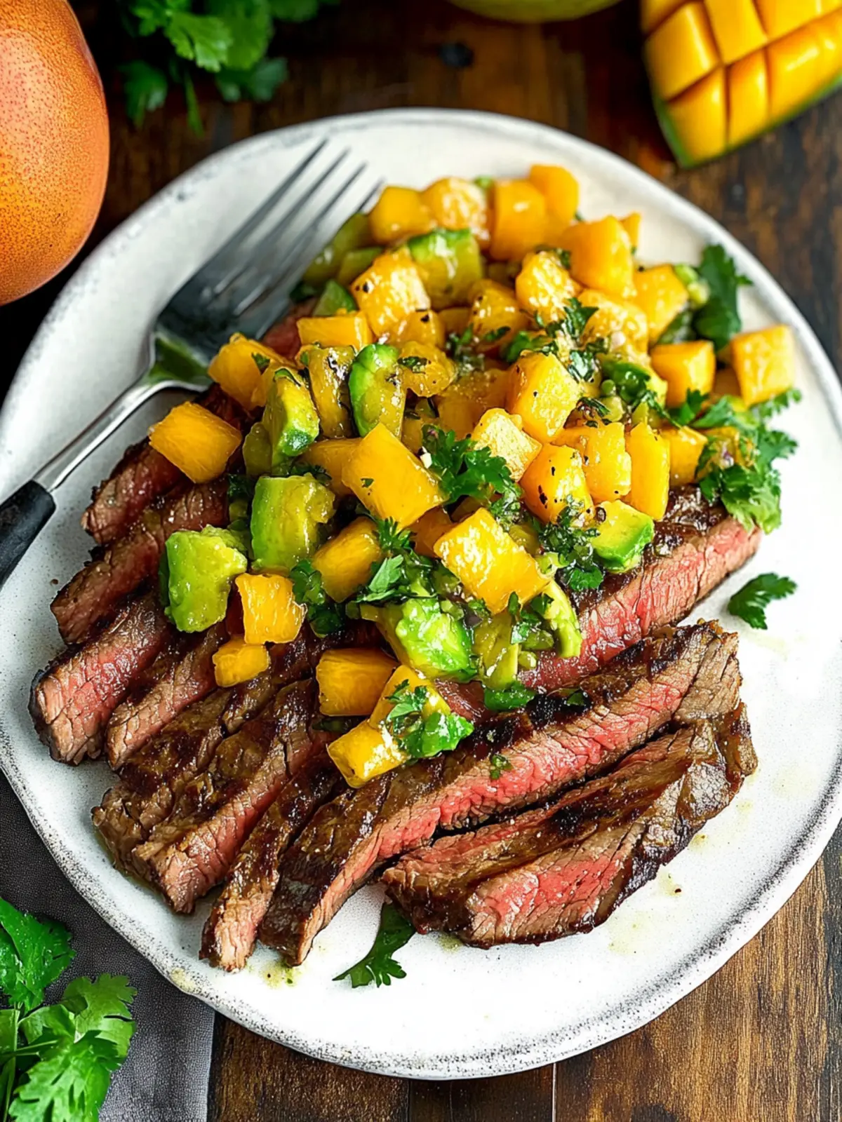 Grilled Flank Steak with Mango Avocado Salsa That's Summer Perfect 5 Grilled Flank Steak with Mango Avocado Salsa