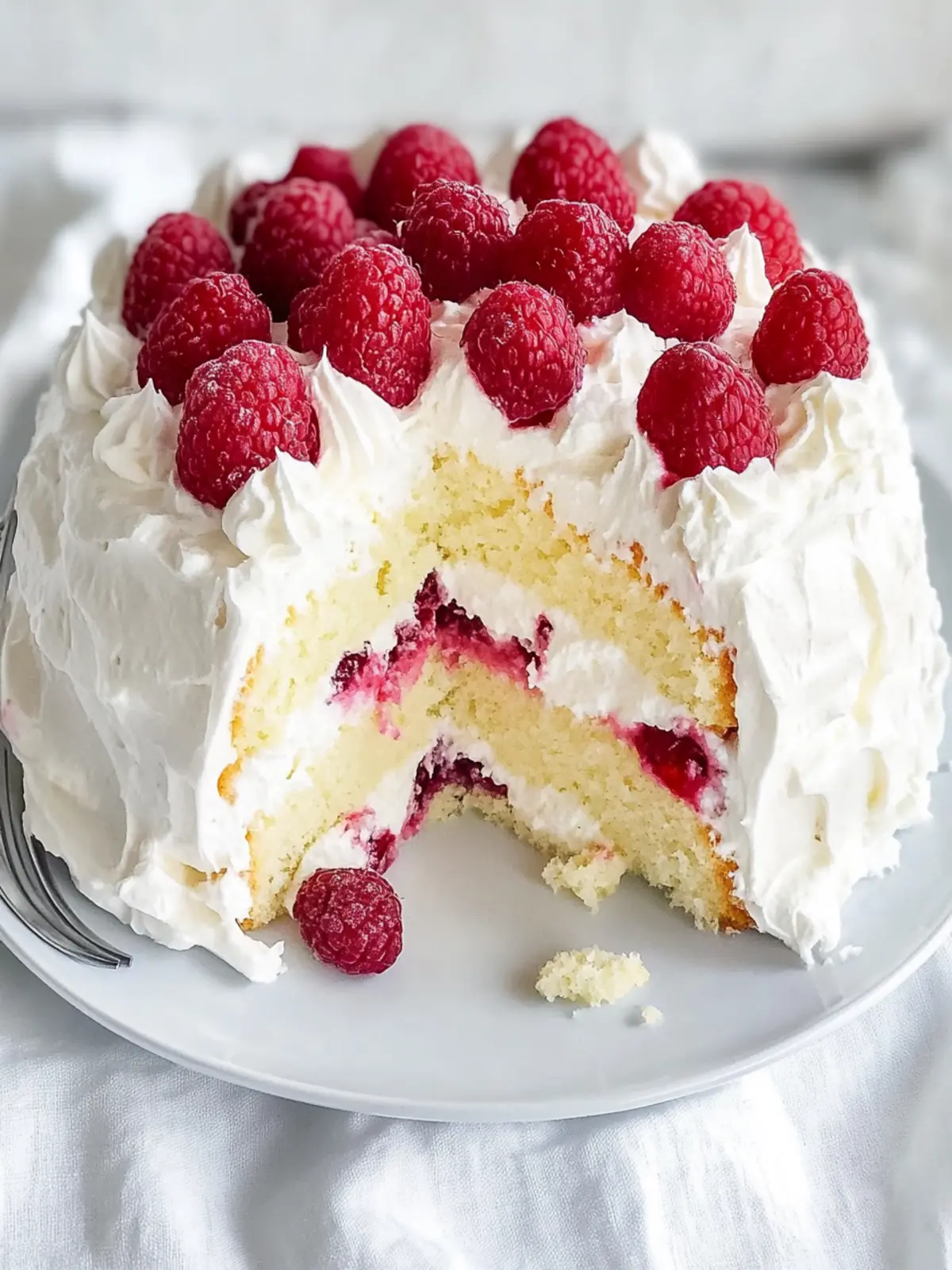Fluffy Homemade Raspberry And Cream Angel Food Cake Delight 3 Homemade Raspberry And Cream Angel Food Cake