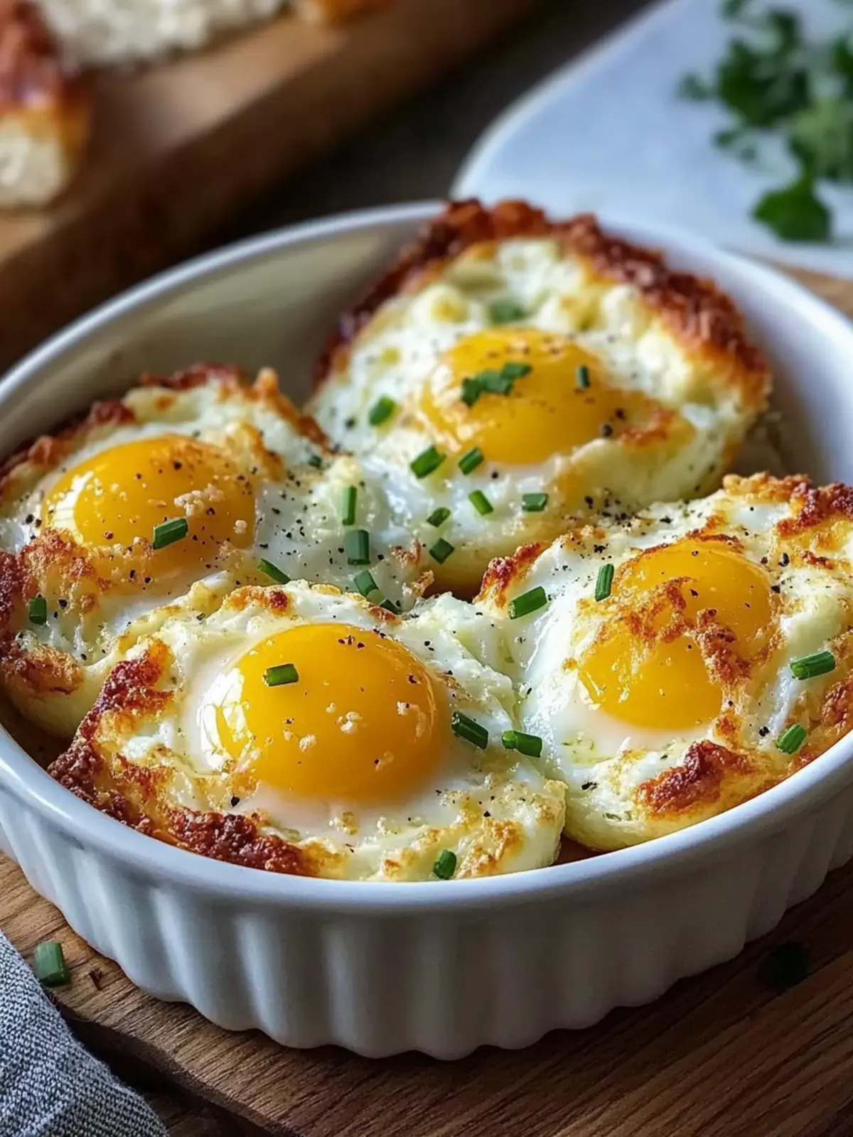 Easy Fluffy Cloud Eggs Recipe with Parmesan and Chive Tops 5 Fluffy Cloud Eggs Recipe Baked with Parmesan and Chive Tops Easy and Perfect