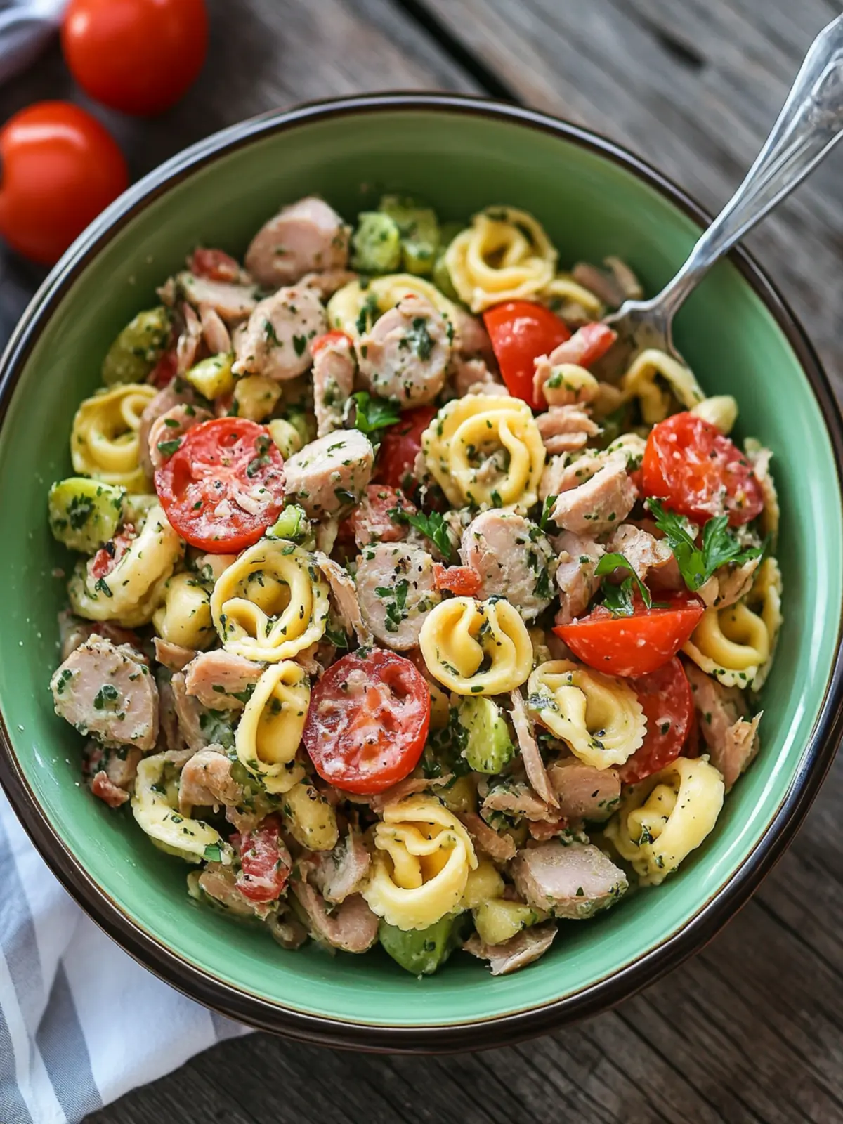 Tuna Pasta Salad with Tortellini and Zesty Chive Vinaigrette 2 Tuna Pasta Salad (with Tortellini)