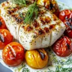 Grilled Cod with Roasted Tomatoes & Creamy Dill Sauce Bliss 9 Grilled Cod with Roasted Tomatoes & Creamy Dill Sauce