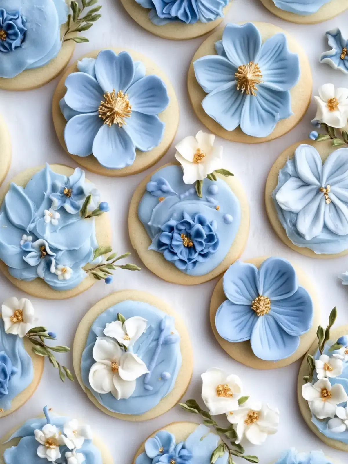 French Blue Floral Buttercream Cookies That Brighten Any Occasion 4 French Blue Floral Buttercream Cookies