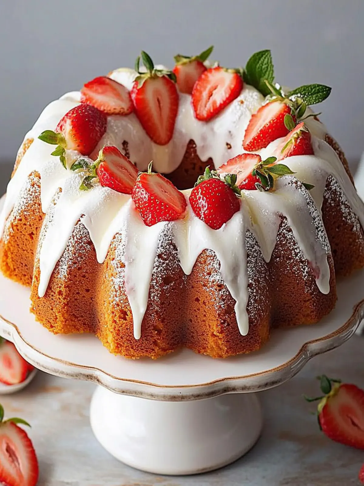 Irresistible Layered Strawberry Bundt Cake for Your Celebrations 2 Layered Strawberry Bundt Cake