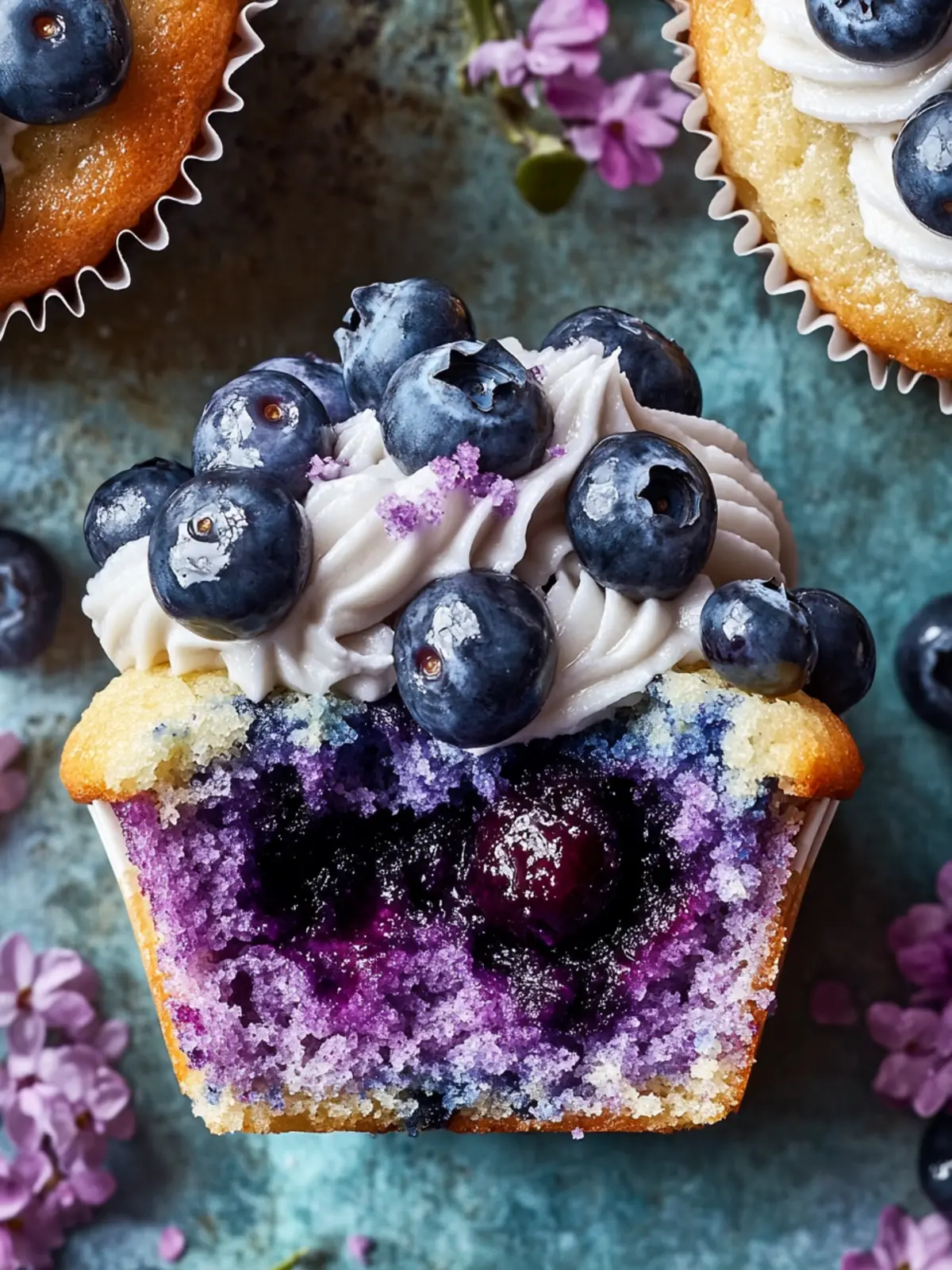 Triple Blueberry Cupcakes with Blueberry Filling Recipe Bliss 4 Triple Blueberry Cupcakes with Blueberry Filling Recipe