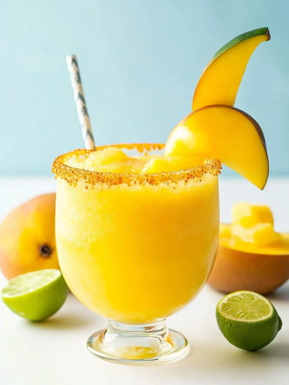 Frozen Mango Margarita with Tajín: Chill Out with Spice 5 Frozen Mango Margarita with Tajín (Lime Chili)