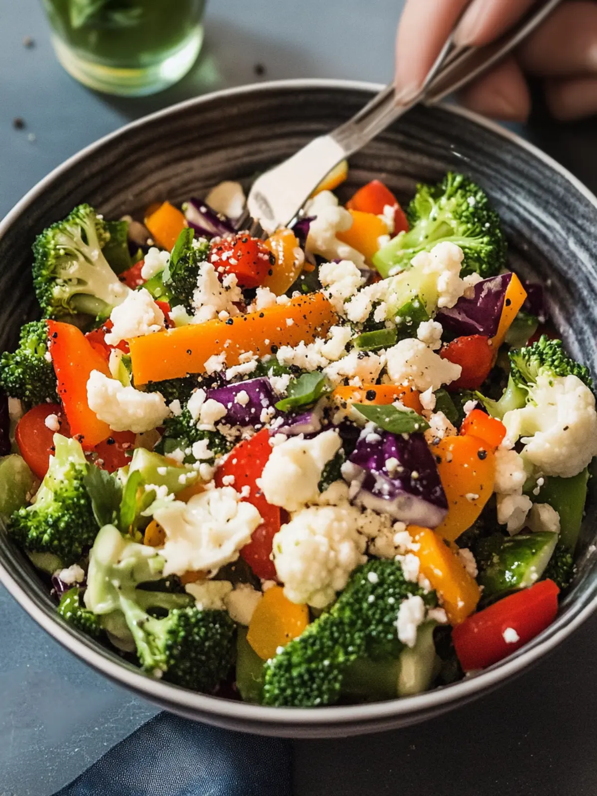 Colorful Veggie Salad with Broccoli & Cauliflower Bliss 3 Colorful Veggie Salad with Broccoli & Cauliflower