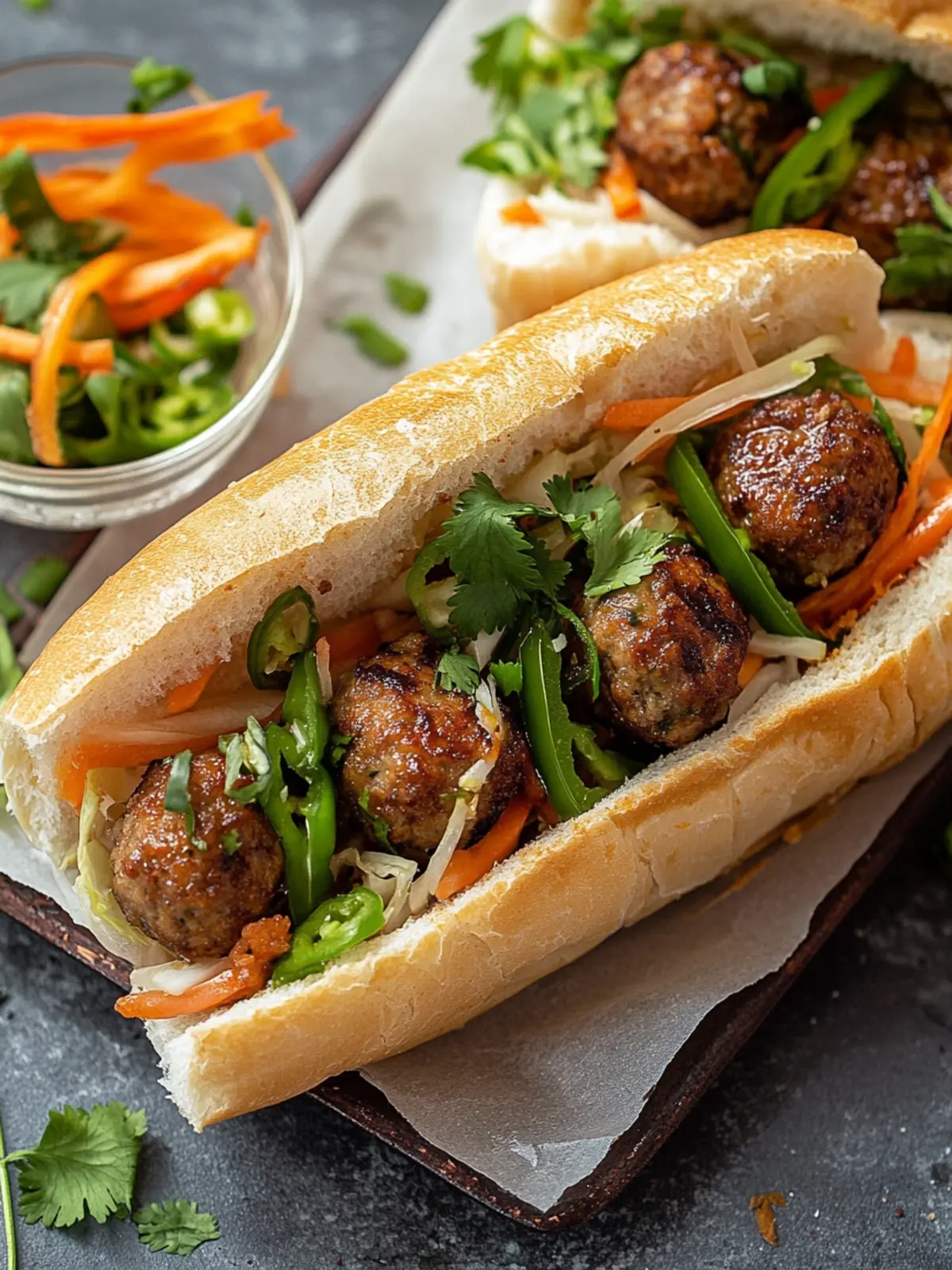 Savory Meatball Banh Mi: Your Quick Ultimate Sandwich Fix 3 Meatball Banh Mi