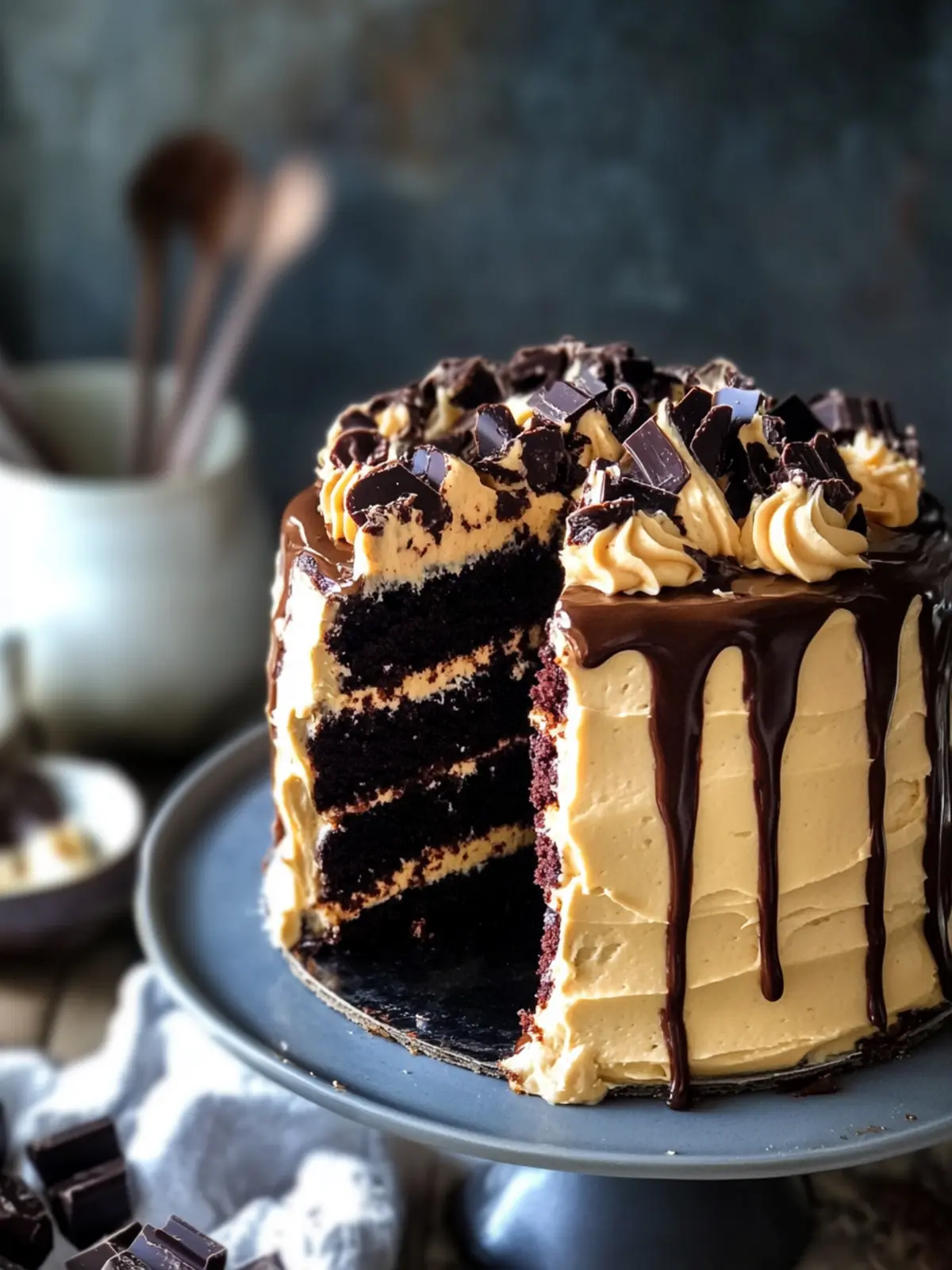 Irresistible Chocolate Fudge Cake with Salted Caramel Bliss 4 Chocolate Fudge Cake with Salted Caramel Buttercream, Salted Caramel and Dark Chocolate Ganache