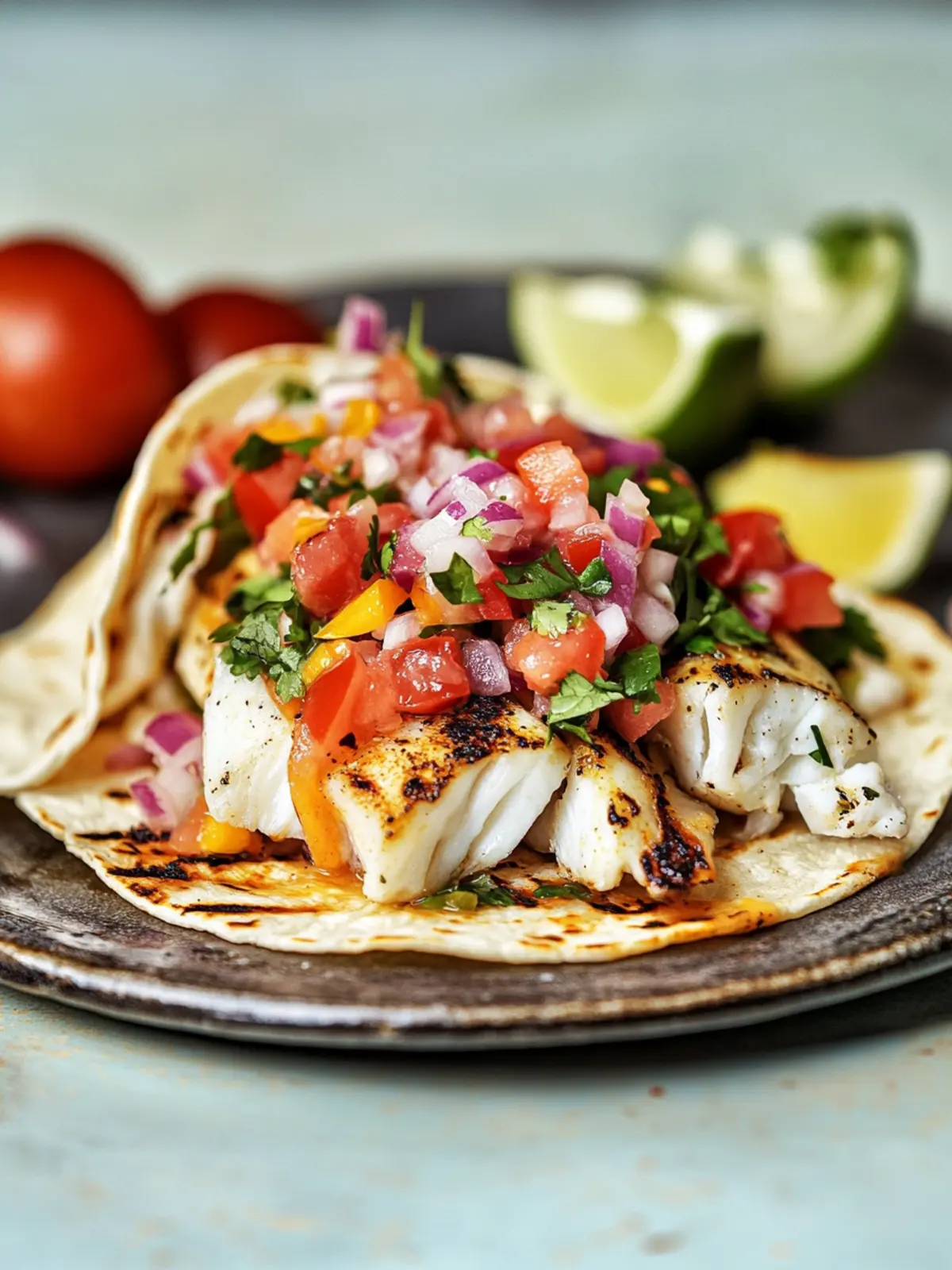 Grilled Baja Fish Tacos with Pico de Gallo that Wow Your Tastebuds 2 Grilled Baja Fish Tacos with Pico de Gallo Salsa