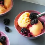 Cool Down with Peach Lassi Sorbet and Blackberries Bliss 10 Peach Lassi Sorbet With Crushed Blackberries