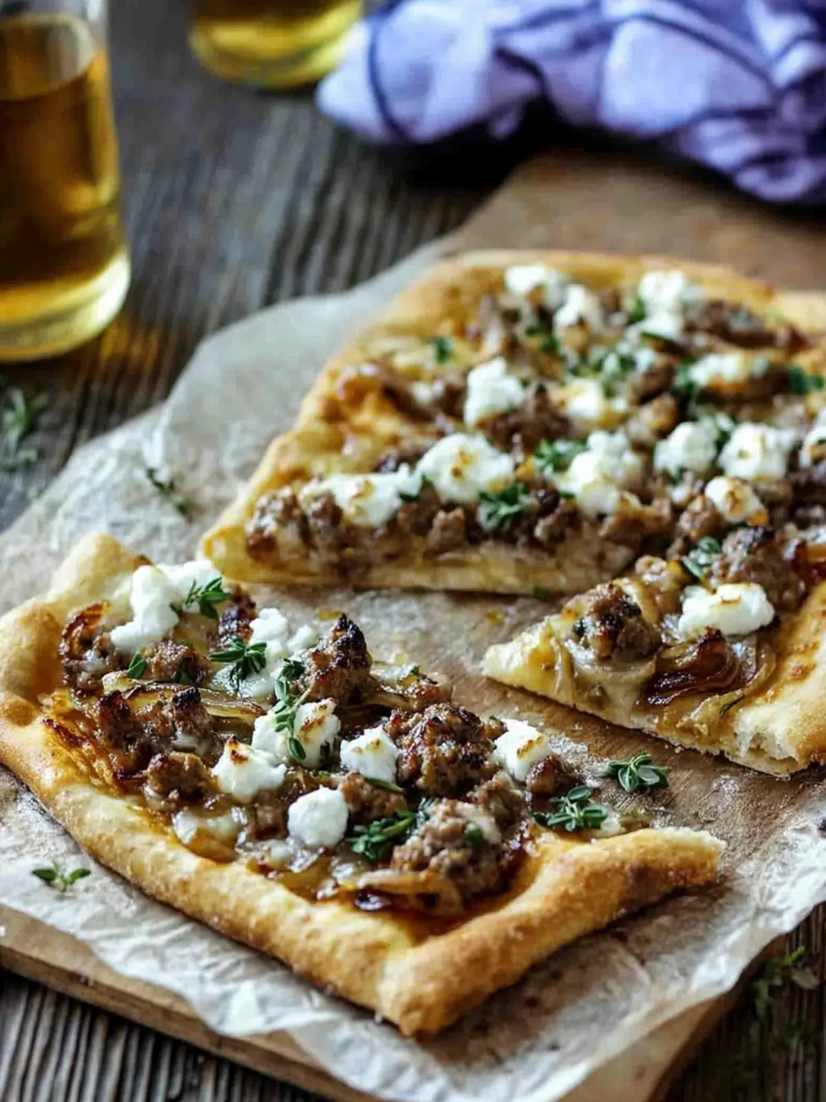 Savor Homemade Sausage Pizza with Caramelized Onions & Goat Cheese 4 Sausage Pizza with Caramelized Onions and Goat Cheese