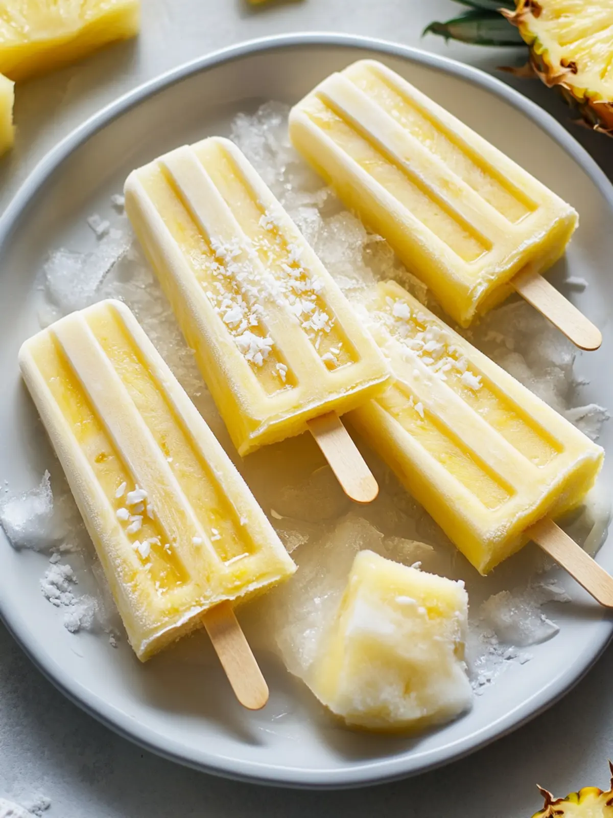 Frozen Pineapple Coconut Popsicles for a Tropical Escape 5 Frozen Pineapple Coconut Popsicles