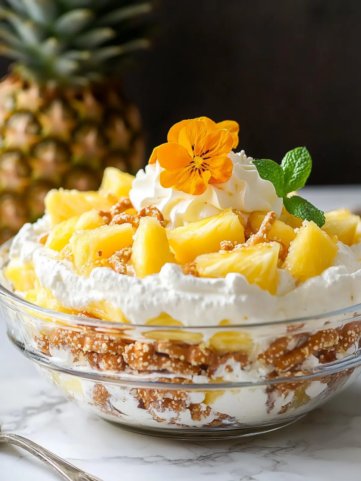 Pineapple Pretzel Salad Dessert A Tropical Summer Treat 5 Pineapple Pretzel Salad Dessert