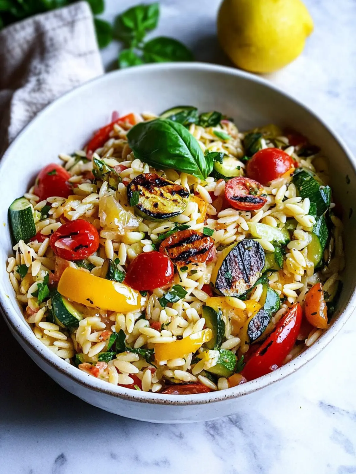 Grilled Veggie and Orzo Pasta Salad That Brightens Your Table 2 Grilled Veggie and Orzo Pasta Salad.