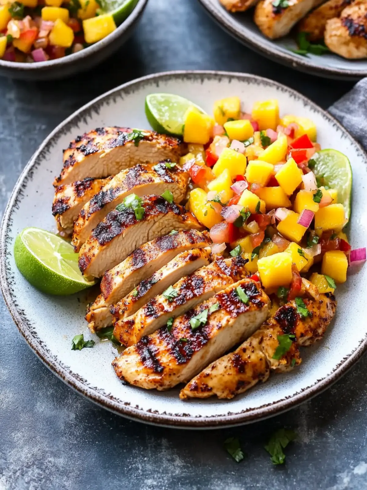 Savor Chipotle Lime Grilled Chicken with Zesty Mango Salsa 3 Chipotle Lime Grilled Chicken with Mango Salsa