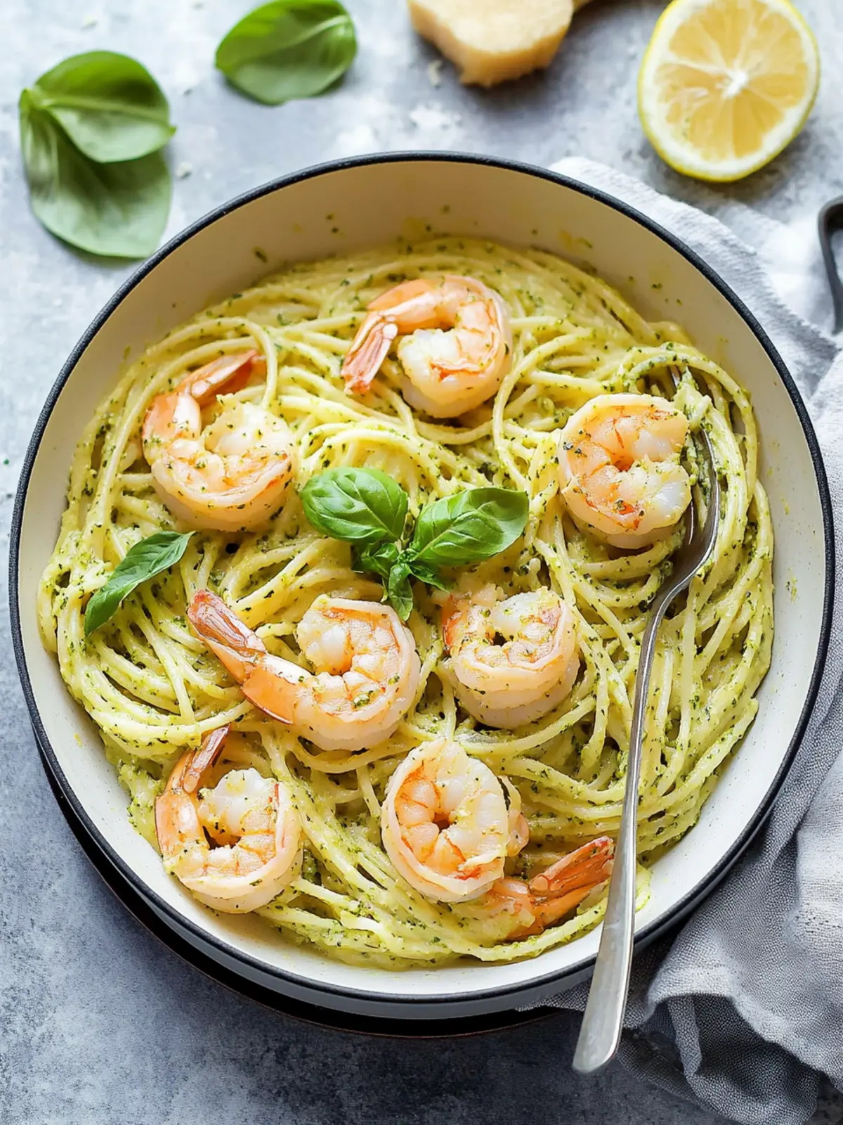 Creamy Pesto Pasta with Shrimp: Your Quick Dinner Delight 4 Creamy Pesto Pasta with Shrimp