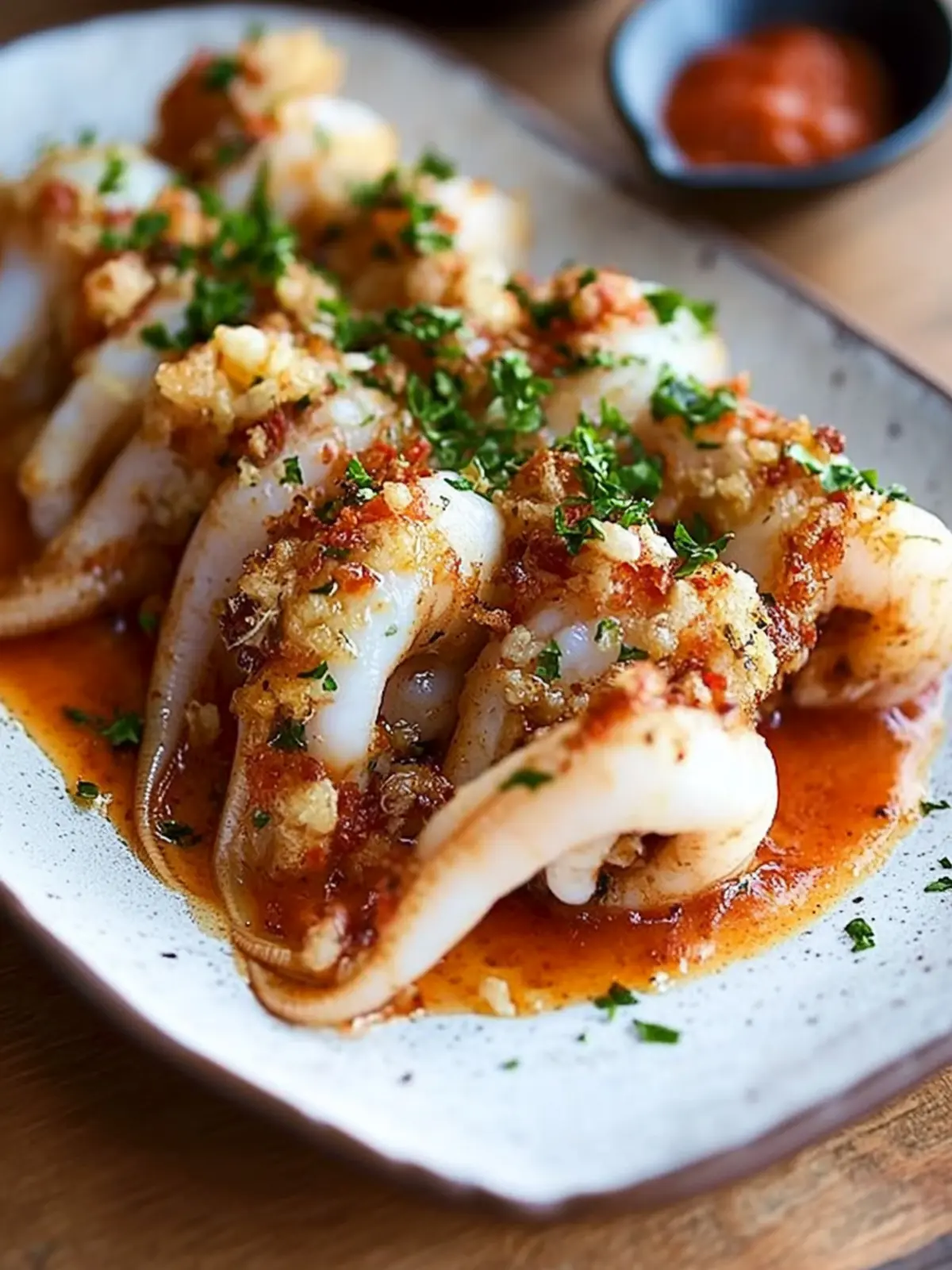 Savory Shrimp Stuffed Squid in Delicious Tomato Sauce 3 Shrimp Stuffed Squid