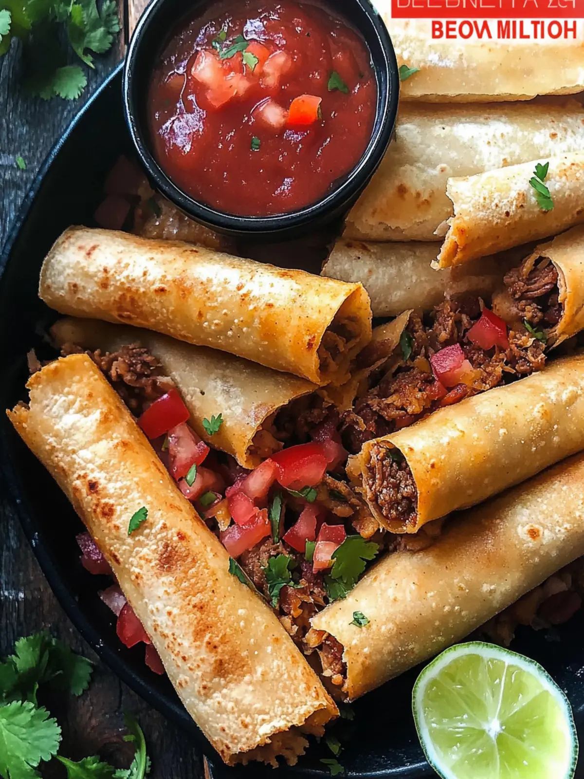 Beef Taquitos: Crispy, Flavorful, and Perfect for Meal Prep 3 Beef Taquitos