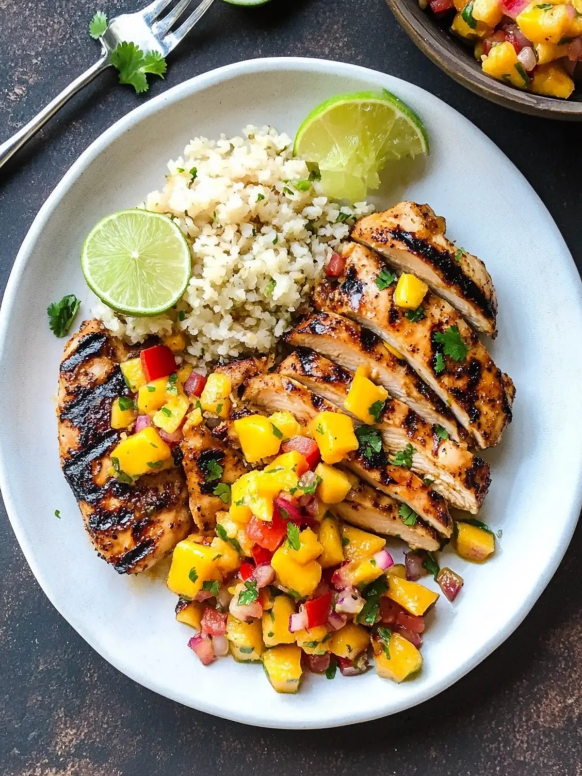 Savor Chipotle Lime Grilled Chicken with Zesty Mango Salsa 4 Chipotle Lime Grilled Chicken with Mango Salsa