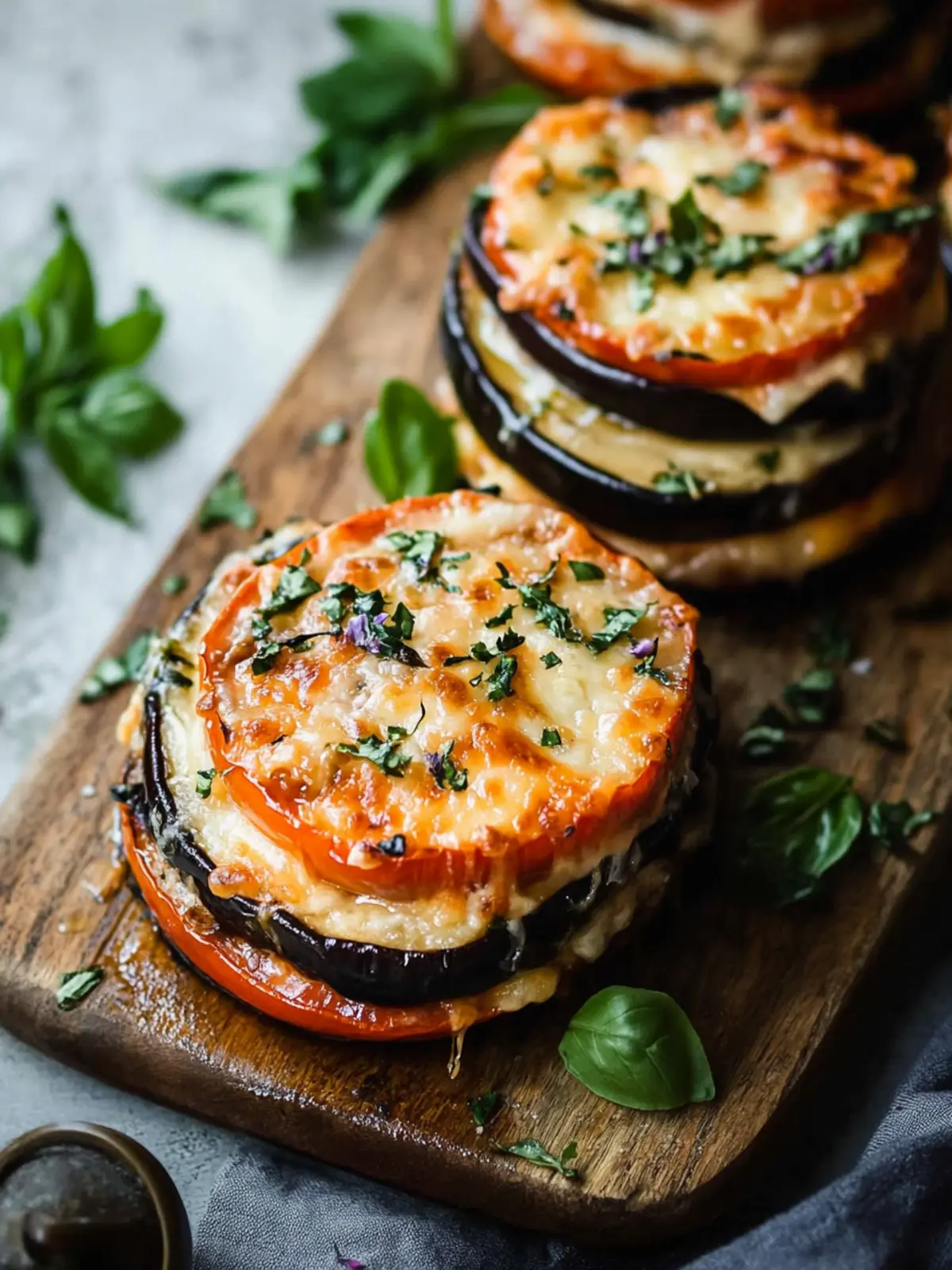 Cheesy Eggplant and Tomato Baked Stacks Recipe You'll Love 3 Cheesy eggplant and tomato baked stacks recipe