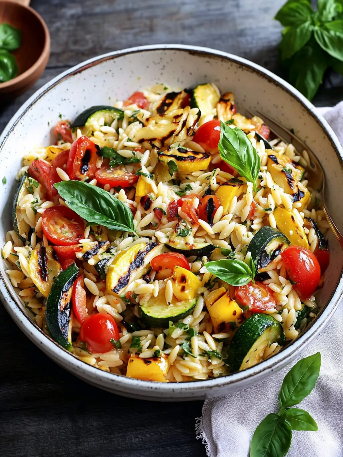 Grilled Veggie and Orzo Pasta Salad That Brightens Your Table 3 Grilled Veggie and Orzo Pasta Salad.