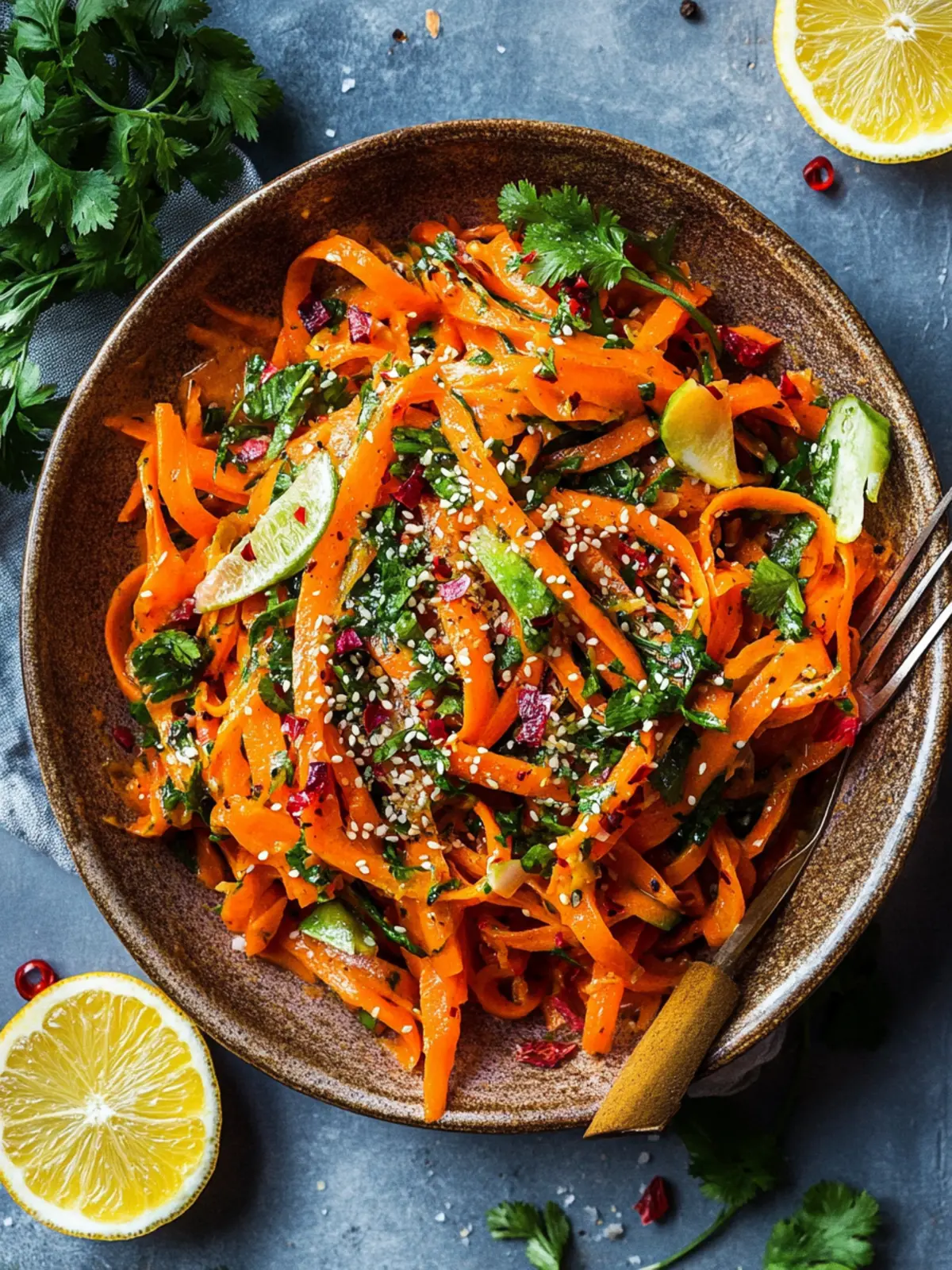 Crunchy Carrot Salad with Citrus Miso-Ginger Dressing Delight 2 Carrot Salad with Citrus Miso-Ginger Dressing