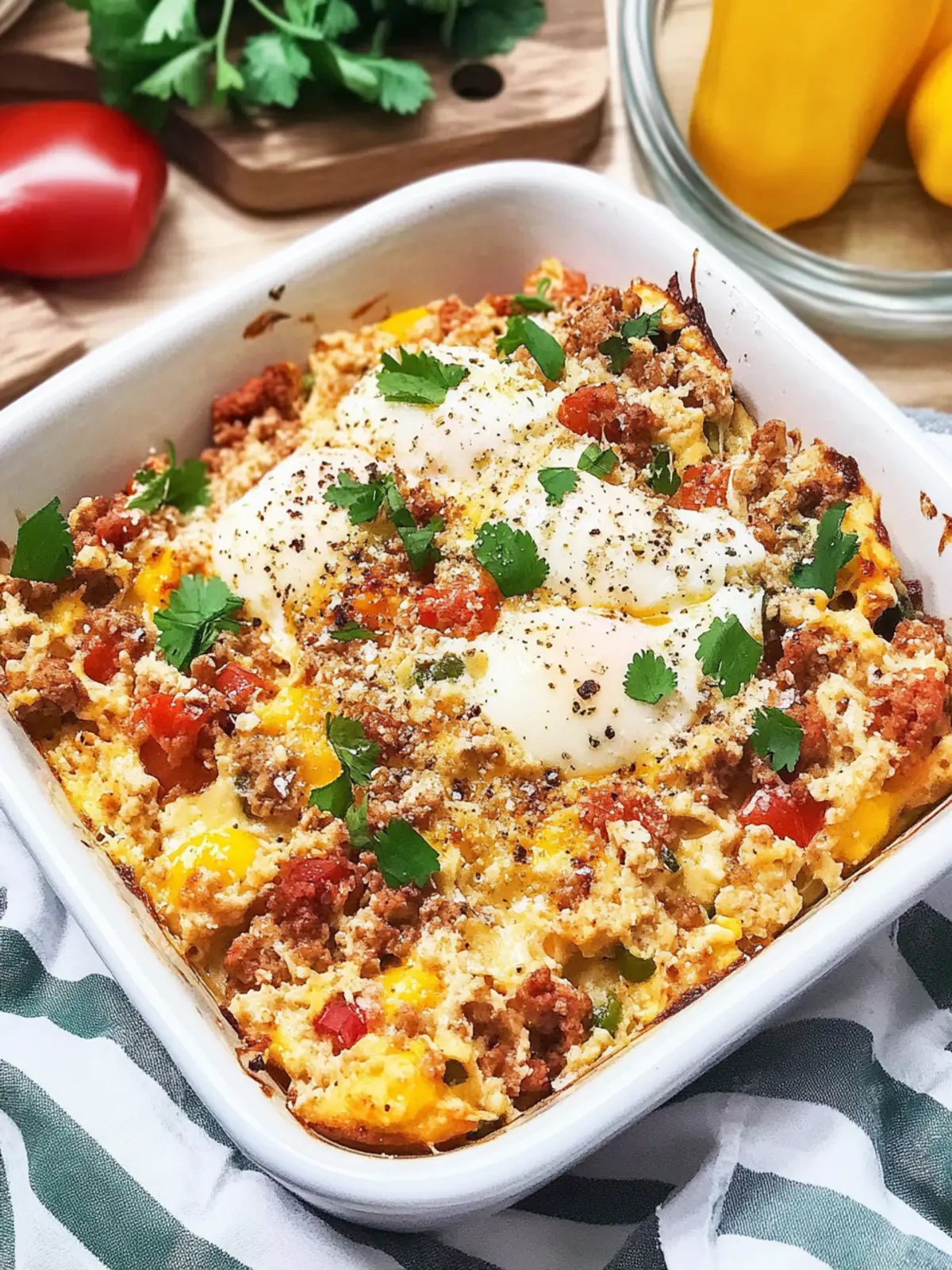 Turkey Chorizo and Eggs Breakfast Casserole for Busy Mornings 2 Turkey Chorizo and Eggs Breakfast Casserole