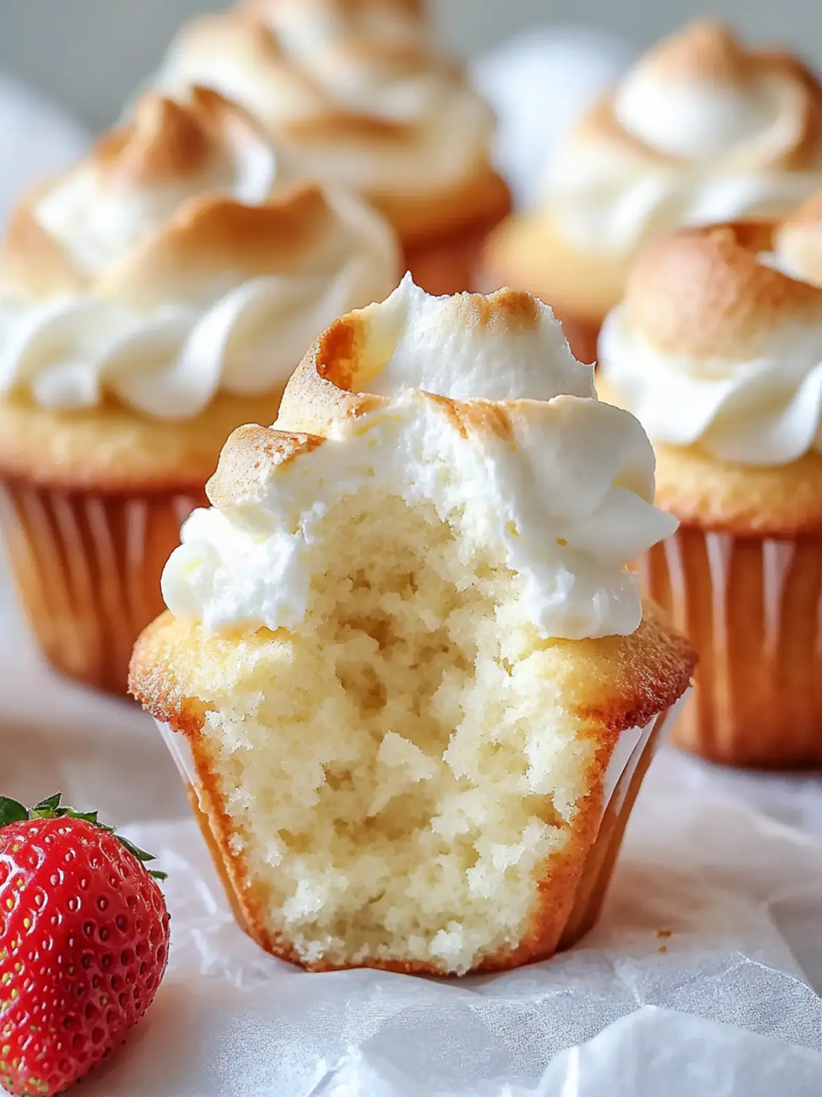 Bourbon Strawberry Angel Food Cupcakes That Melt in Your Mouth 4 Bourbon Strawberry Angel Food Cupcakes