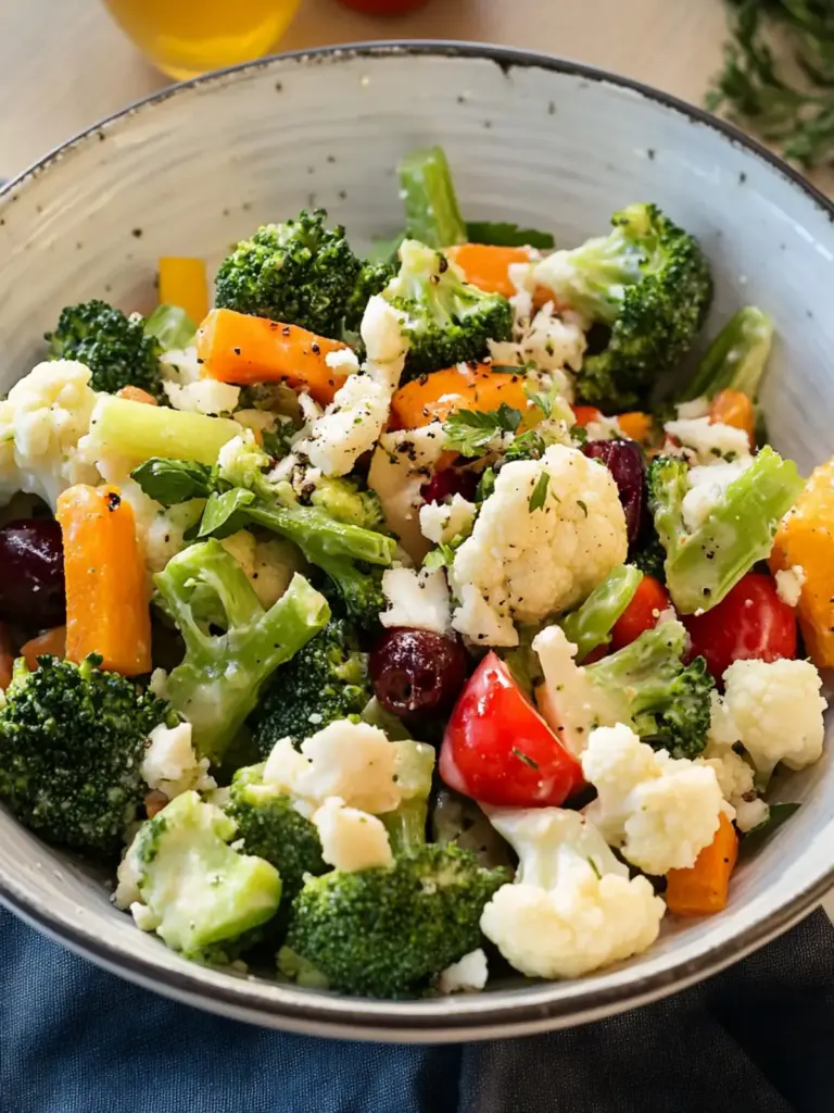 Colorful Veggie Salad with Broccoli & Cauliflower