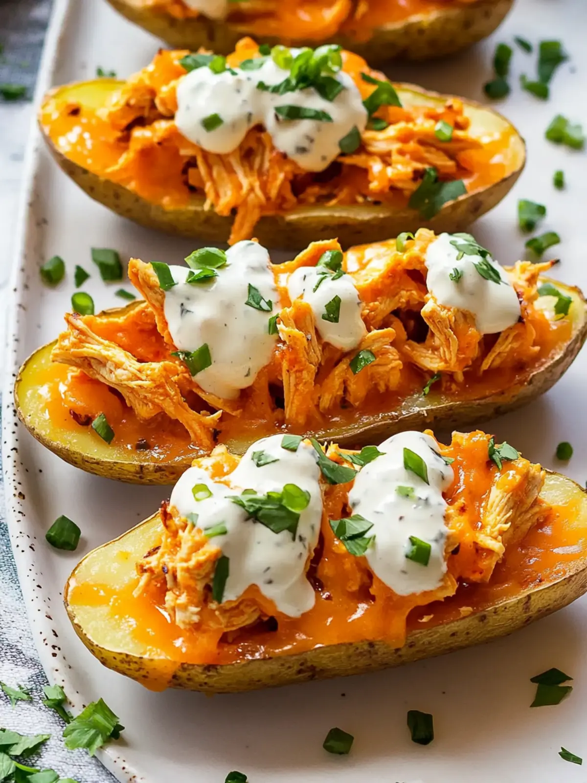Buffalo Chicken Potato Skins Everyone Will Crave for Game Day 5 Buffalo Chicken Potato Skins