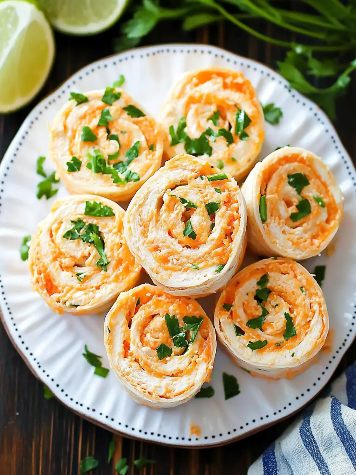 Delicious Buffalo Chicken Pinwheels: Quick Party Pleaser 4 Buffalo Chicken Pinwheels