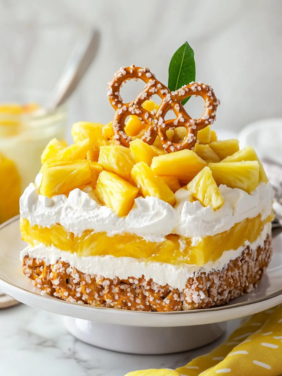 Pineapple Pretzel Salad Dessert A Tropical Summer Treat 4 Pineapple Pretzel Salad Dessert
