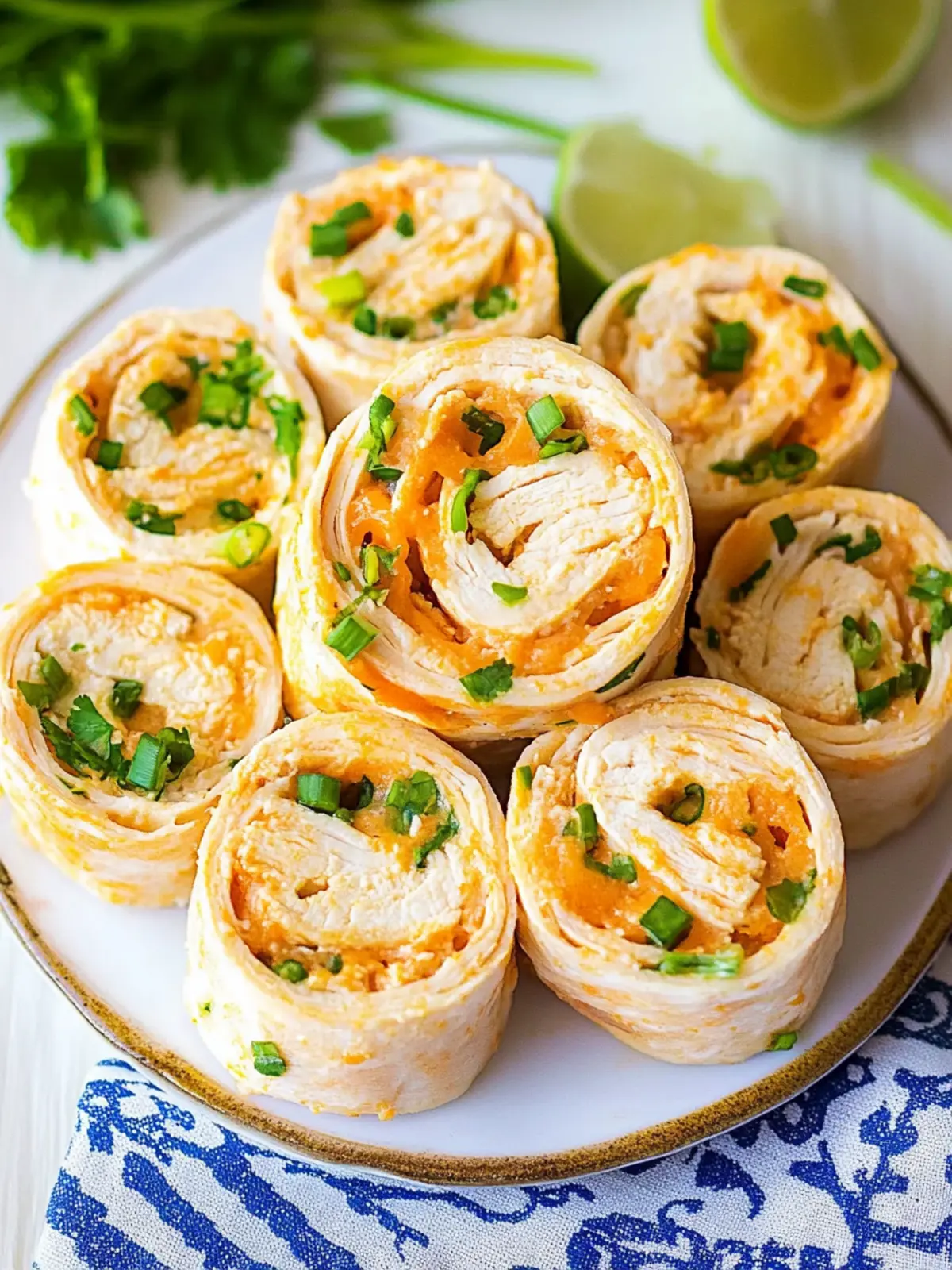 Delicious Buffalo Chicken Pinwheels: Quick Party Pleaser 2 Buffalo Chicken Pinwheels