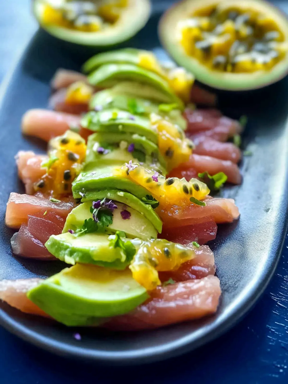 Avocado and Passion Fruit Tuna Carpaccio Recipe for Vibrant Flavor 2 Avocado and Passion Fruit Tuna Carpaccio Recipe