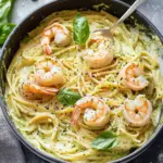 Creamy Pesto Pasta with Shrimp: Your Quick Dinner Delight 4 Creamy Pesto Pasta with Shrimp