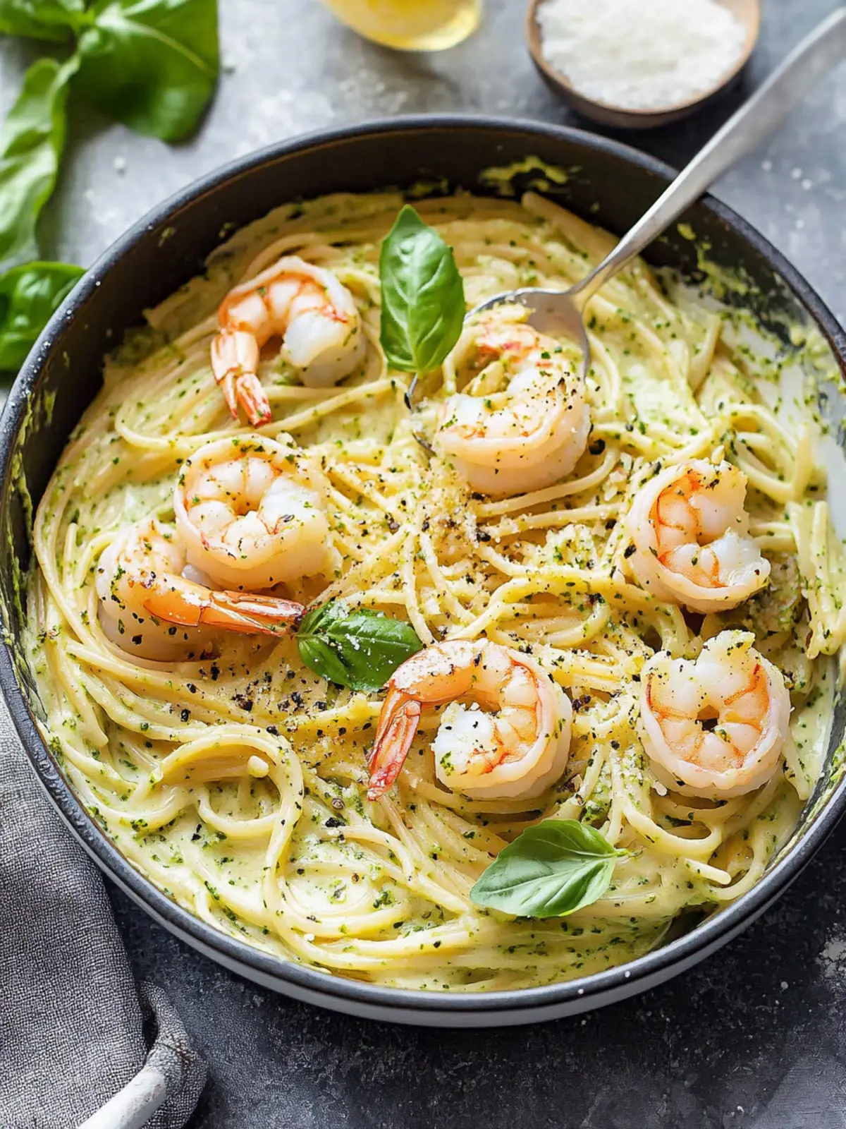 Creamy Pesto Pasta with Shrimp: Your Quick Dinner Delight 5 Creamy Pesto Pasta with Shrimp