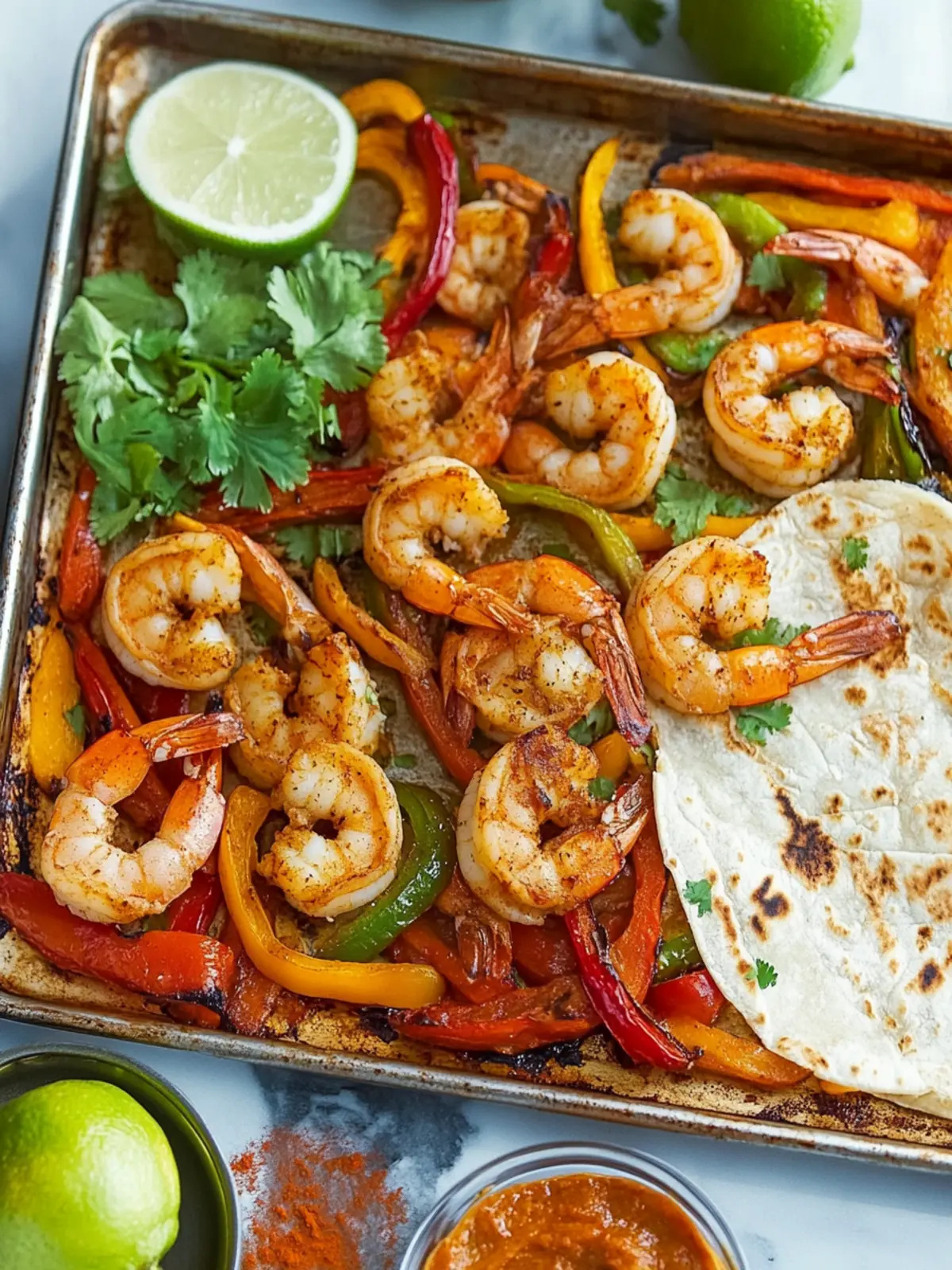Sizzle Up Family Night with Sheet Pan Shrimp Fajitas 3 Sheet Pan Shrimp Fajitas