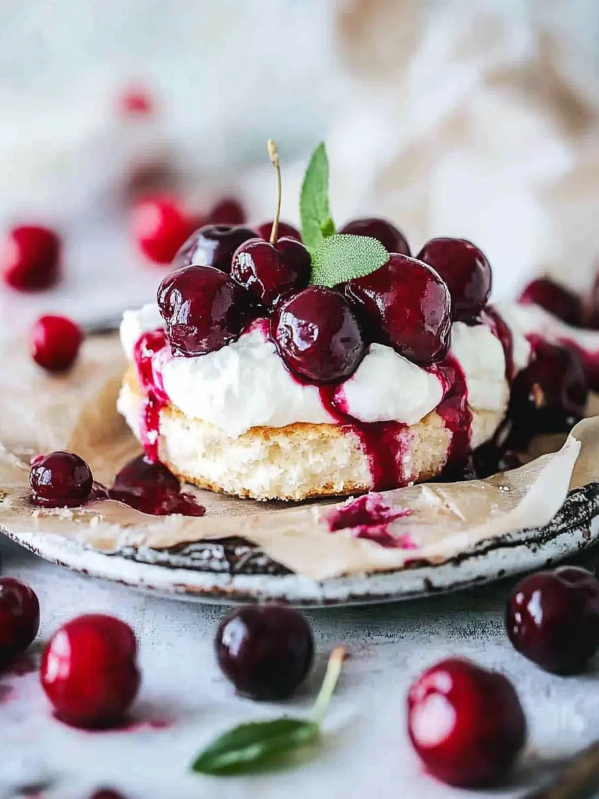 Irresistible Roasted Cherry Shortcake with Buttermilk Cream 3 Roasted Cherry Shortcake with Buttermilk Cream