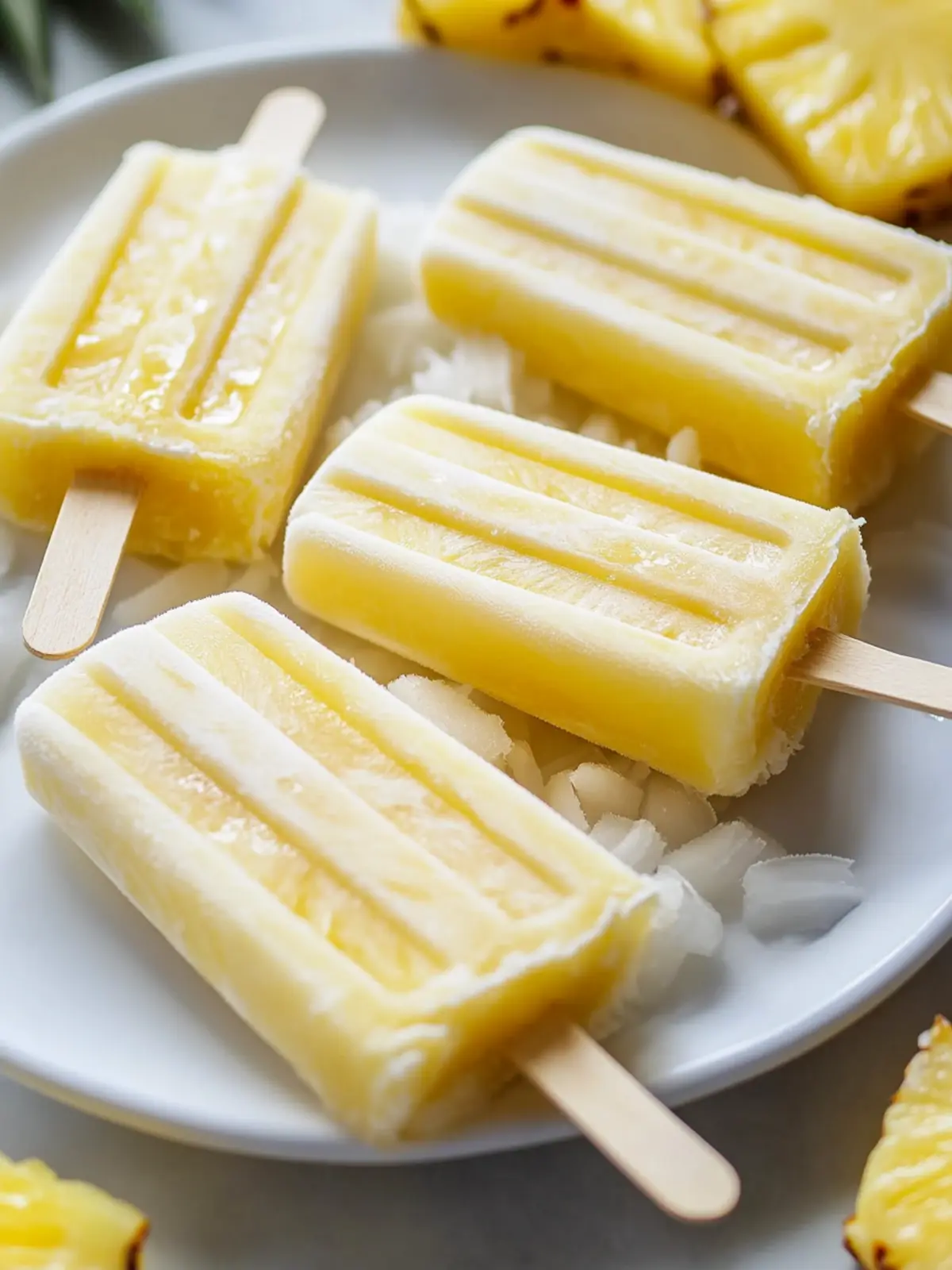 Frozen Pineapple Coconut Popsicles for a Tropical Escape 4 Frozen Pineapple Coconut Popsicles