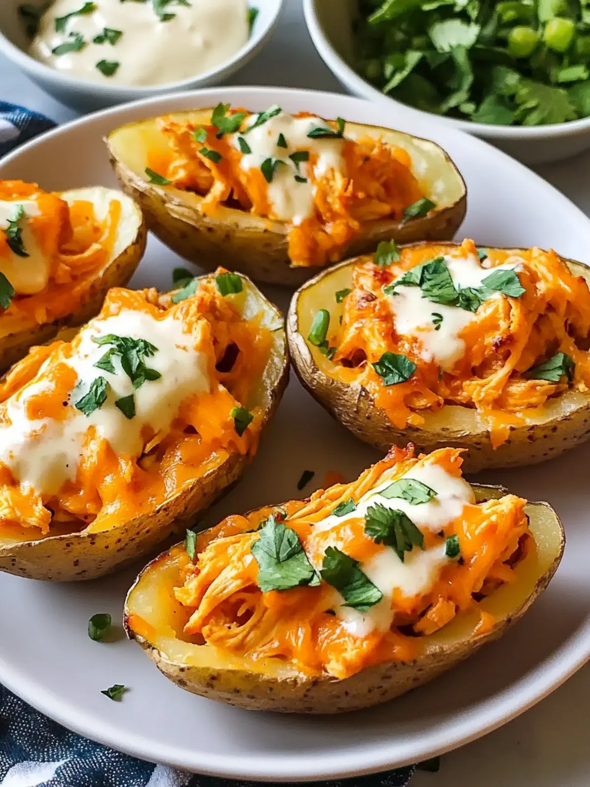 Buffalo Chicken Potato Skins Everyone Will Crave for Game Day 2 Buffalo Chicken Potato Skins