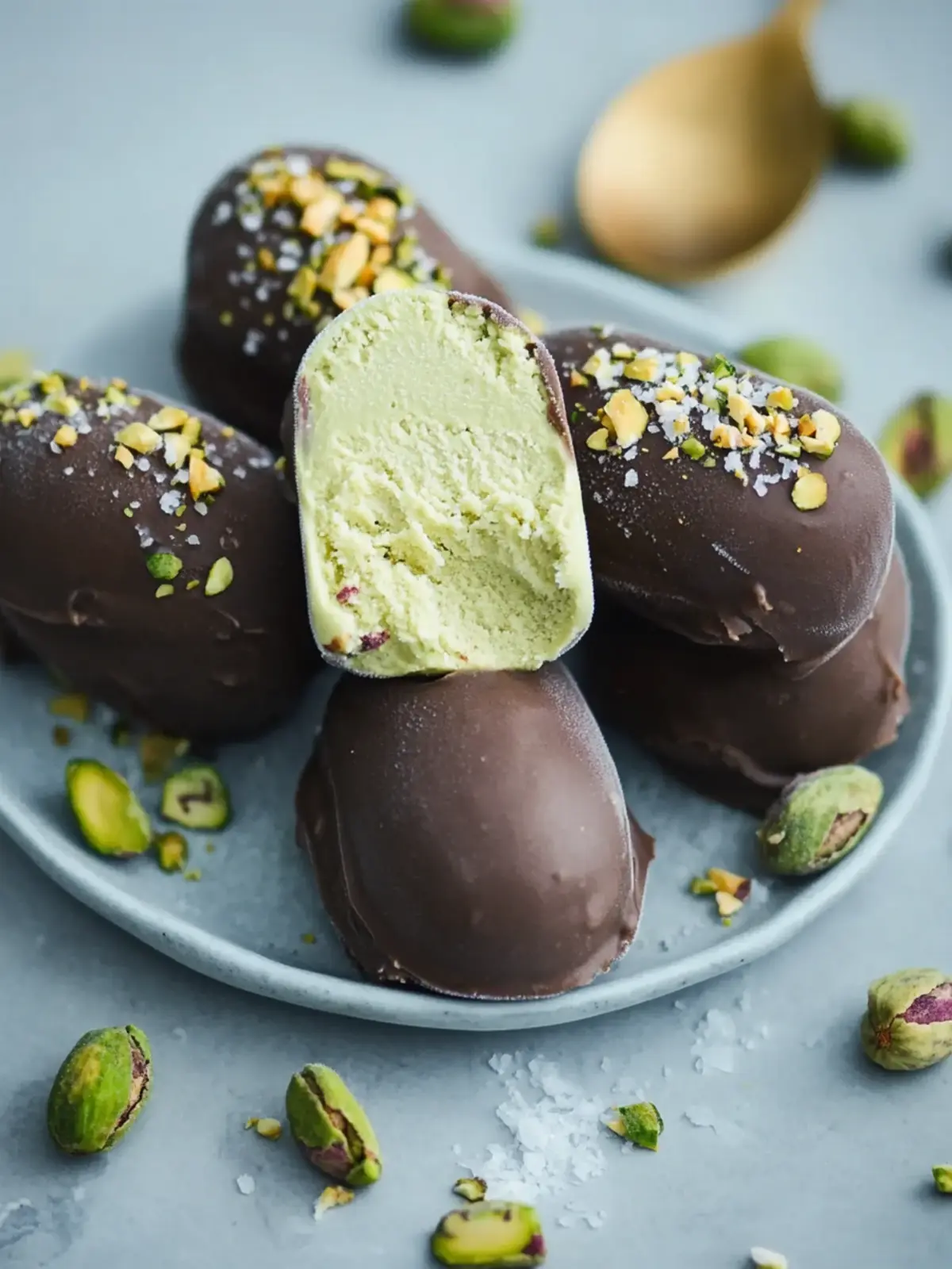 Creamy Mini Vegan Pistachio Ice Creams for Guilt-Free Treats 4 Mini Vegan Pistachio Ice Creams