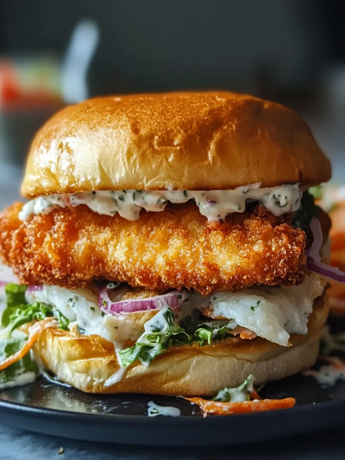 Crispy Fried Cod Sandwich on Toasted Brioche for Quick Delights 4 Crispy Fried Cod Sandwich on Toasted Brioche