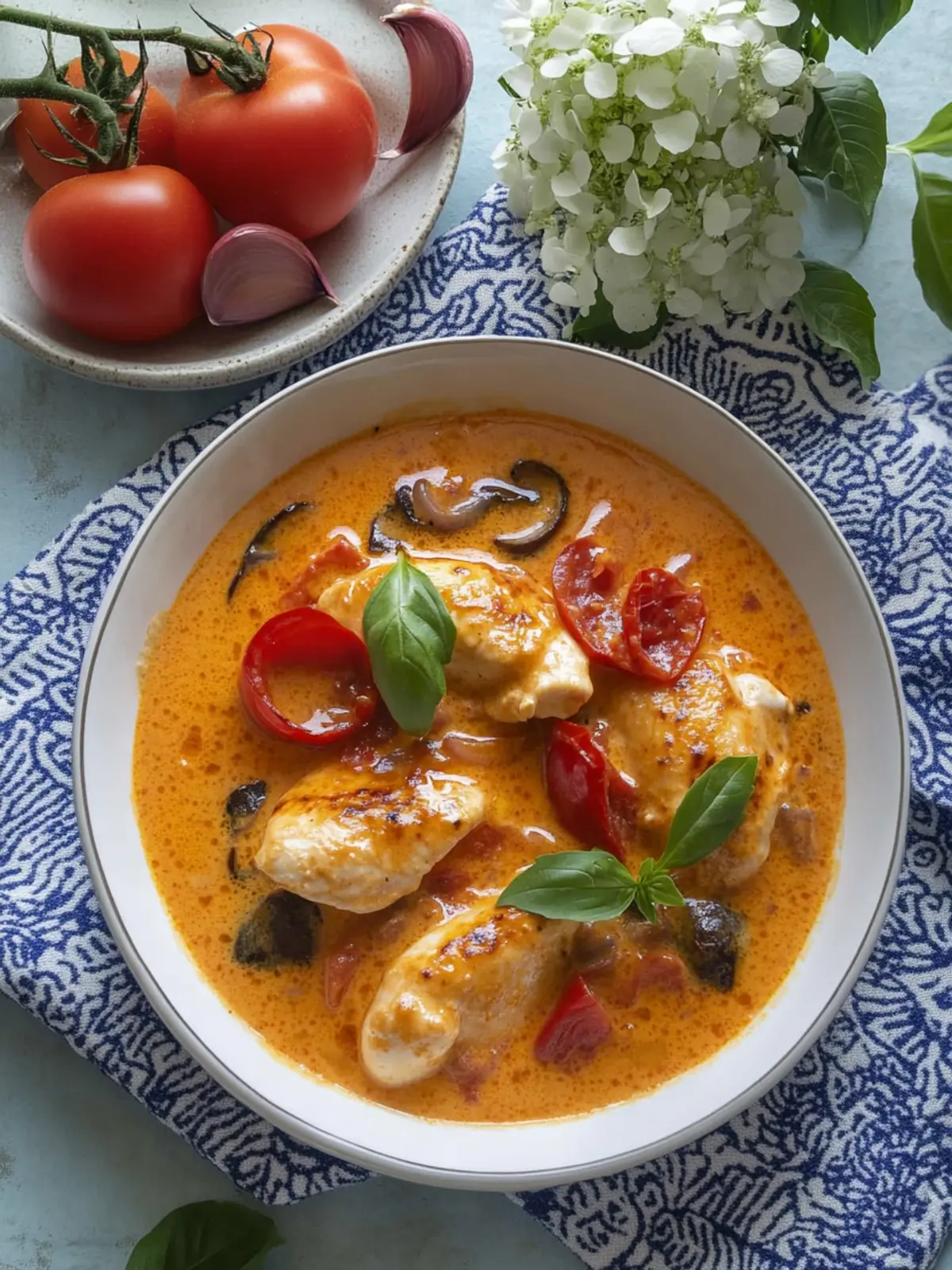 Creamy Tomato Chicken: Easy Japanese Fusion Recipe for Dinner 2 Creamy Tomato Chicken