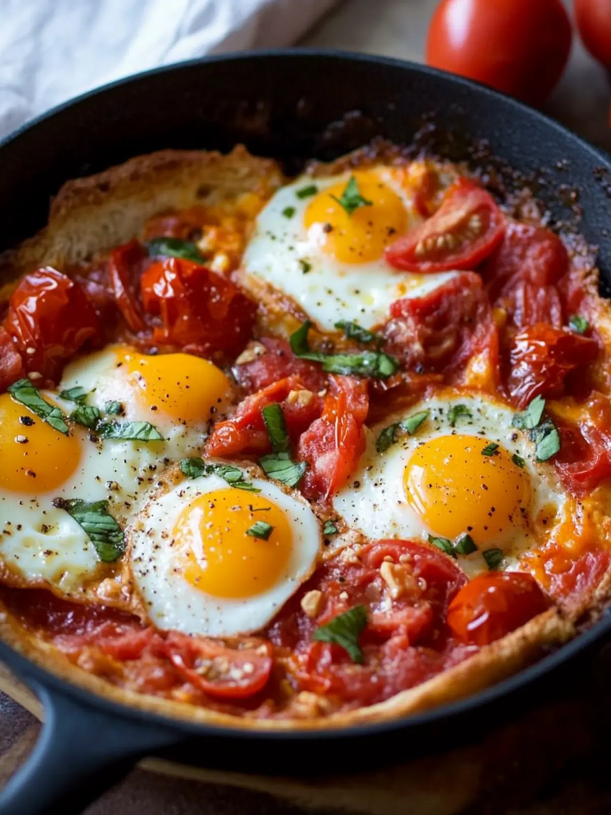 Eggs and Tomato Breakfast Skillet for a Festive Morning Delight 4 Eggs and Tomato Breakfast Skillet (Easy Holiday Breakfast)