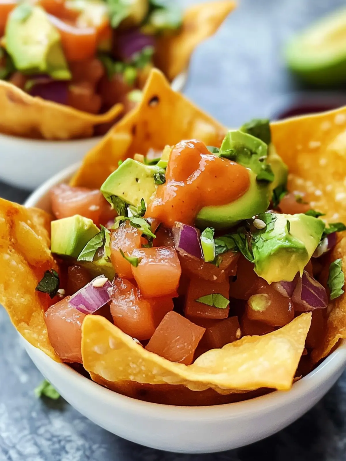 Ahi Tuna Poke Nachos with Wontons for a Flavor Explosion 5 Ahi Tuna Poke Nachos with Wontons