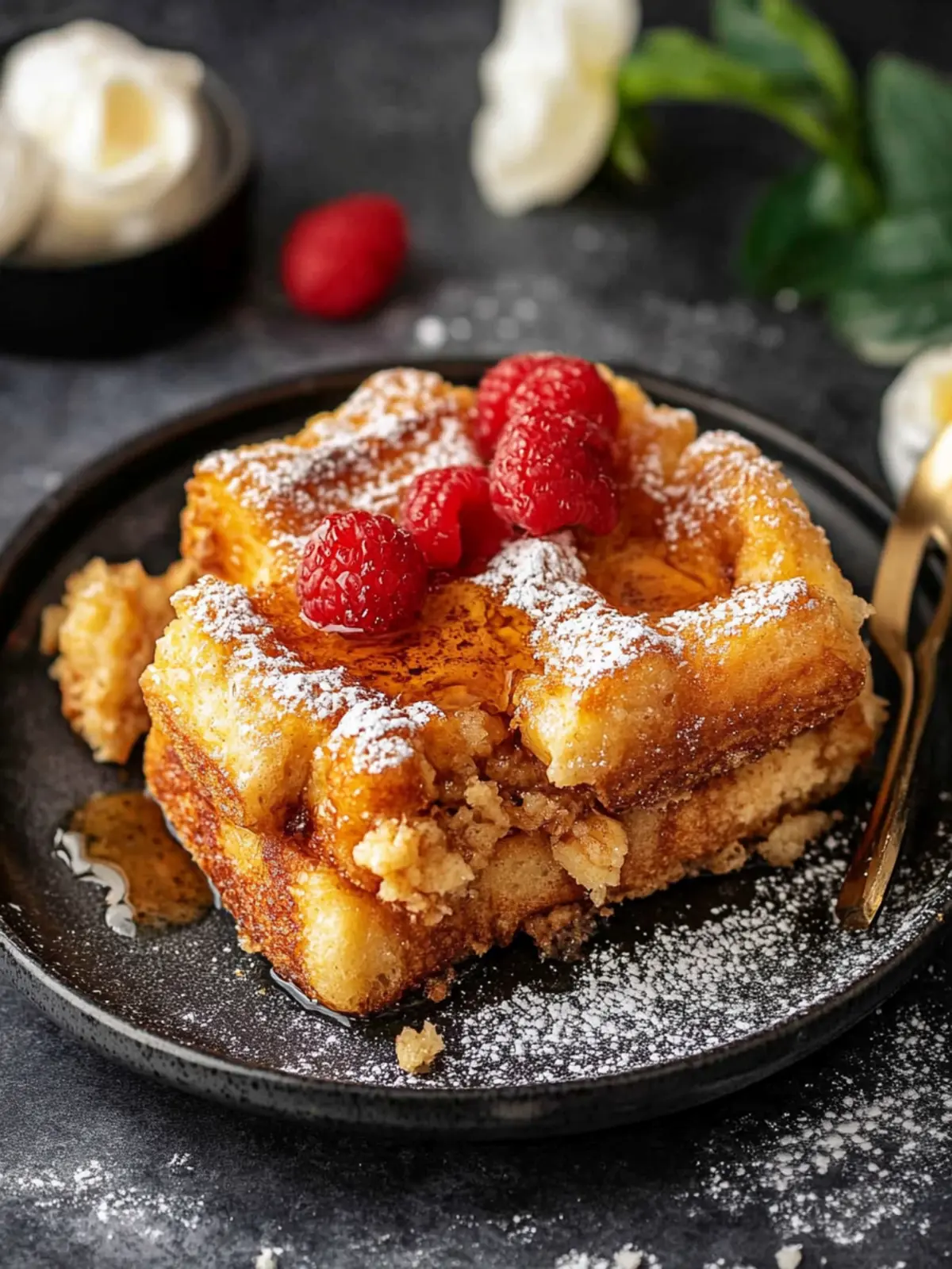 Decadent Overnight French Toast Casserole with Crunchy Topping 5 French Toast Casserole